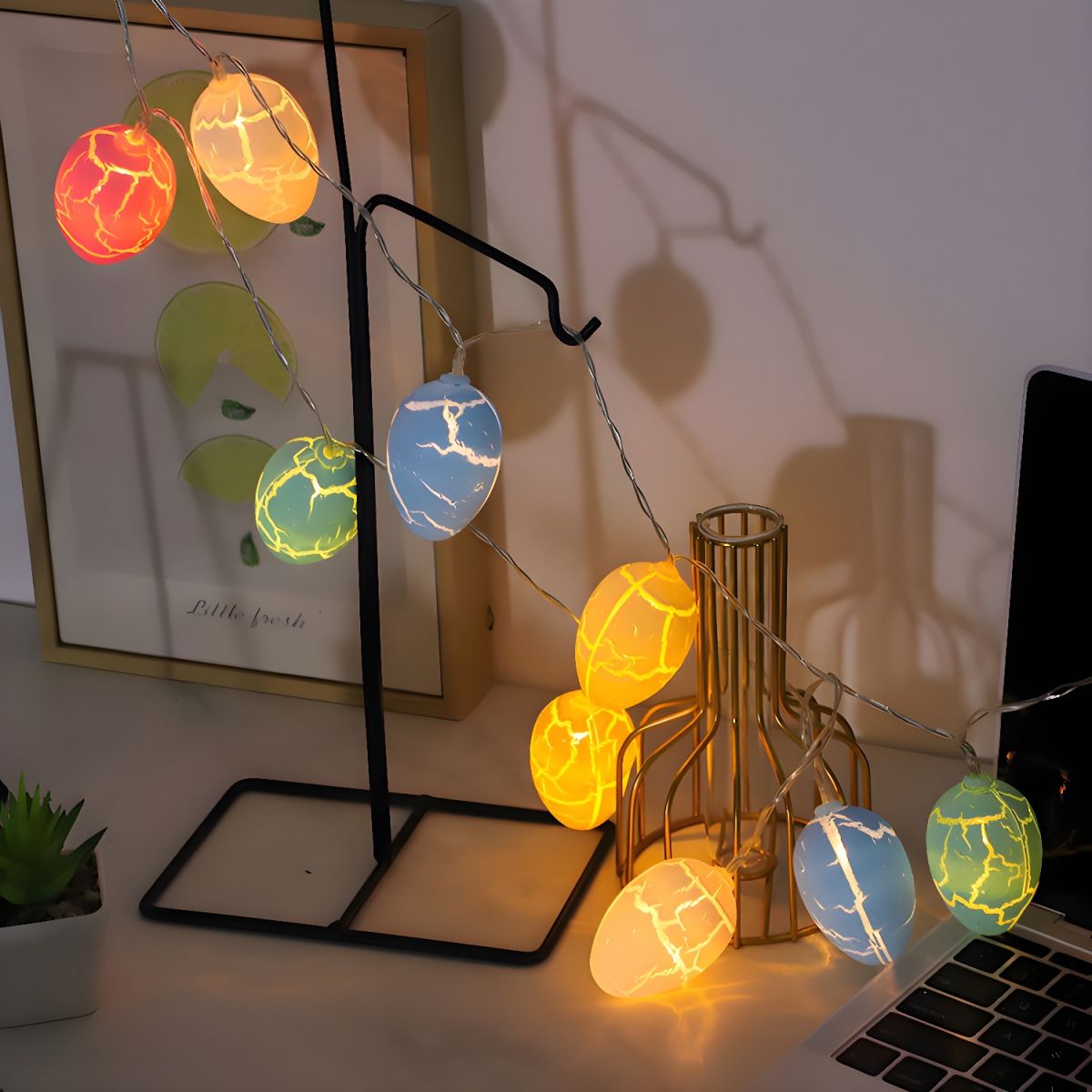 Battery Powered Easter Egg String Lamp Artistic Plastic Bedroom Festive Light