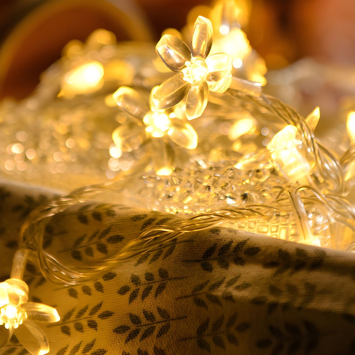 Cherry Blossom Battery Powered String Lamp Art Decor Clear LED Fairy Lighting for Girls Bedroom