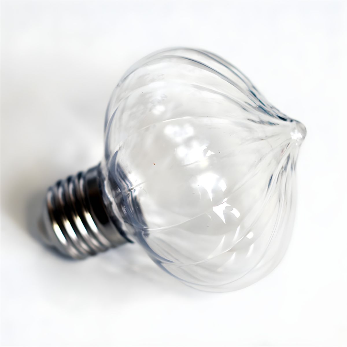 100-Bulb LED Restaurant Fiesta Light Modern Chrome Battery/USB String Lamp with Onion Clear Plastic Shade