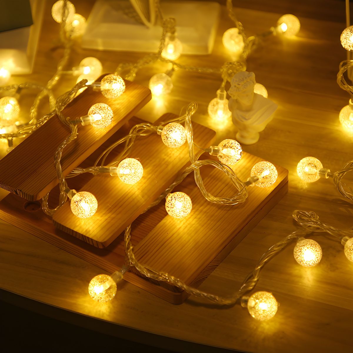 Clear Bubble Ball Battery String Light Contemporary LED Fairy Lighting for Bedroom