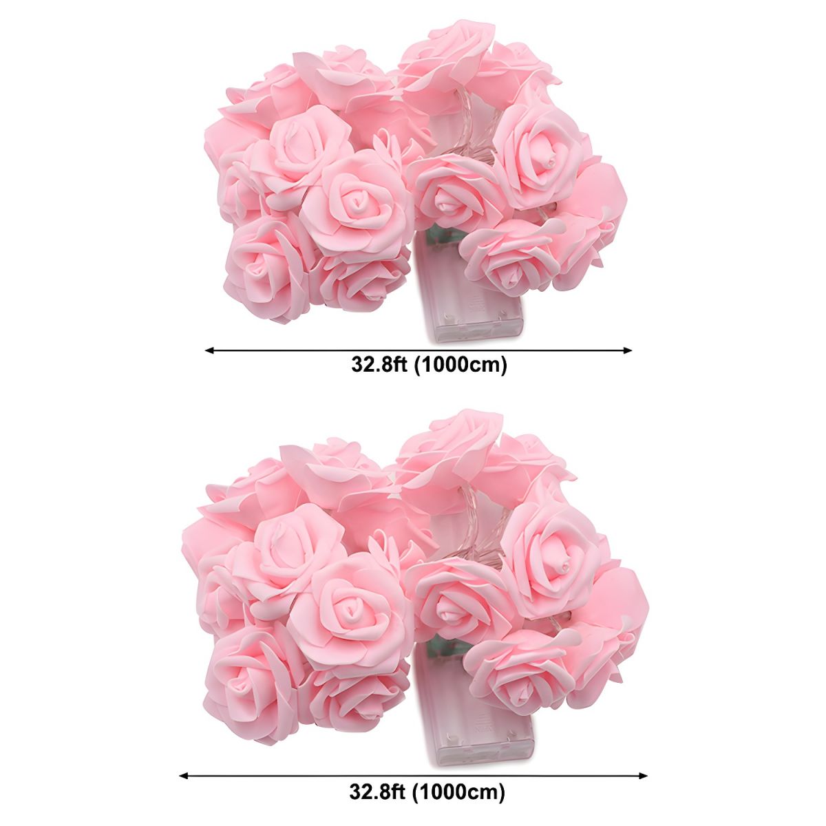 Plastic Rose String Light Kit Nordic Romantic LED Decorative Light for Bedroom