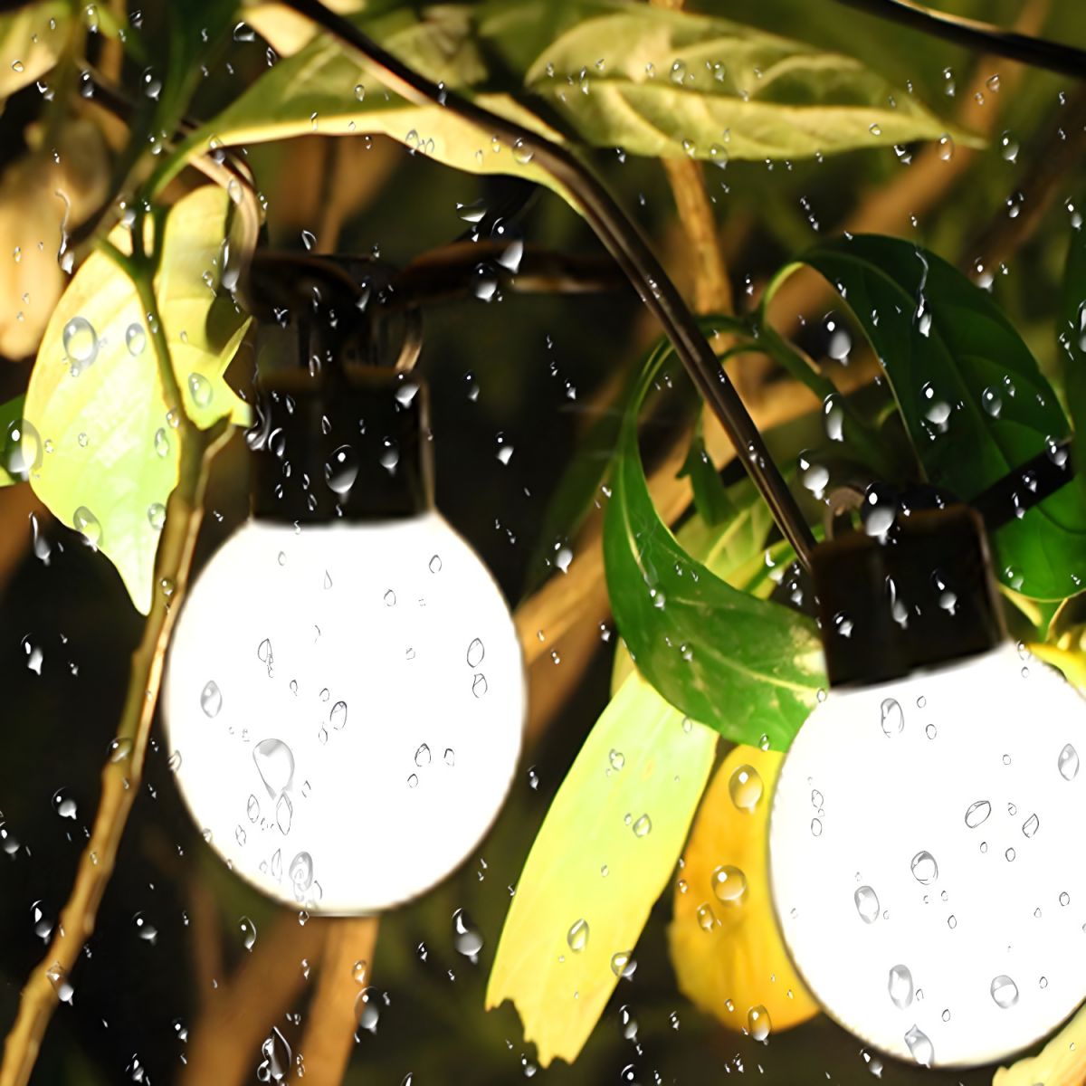 Bulb Shape Solar Powered String Lamp Art Decor Plastic Courtyard LED Fairy Lighting