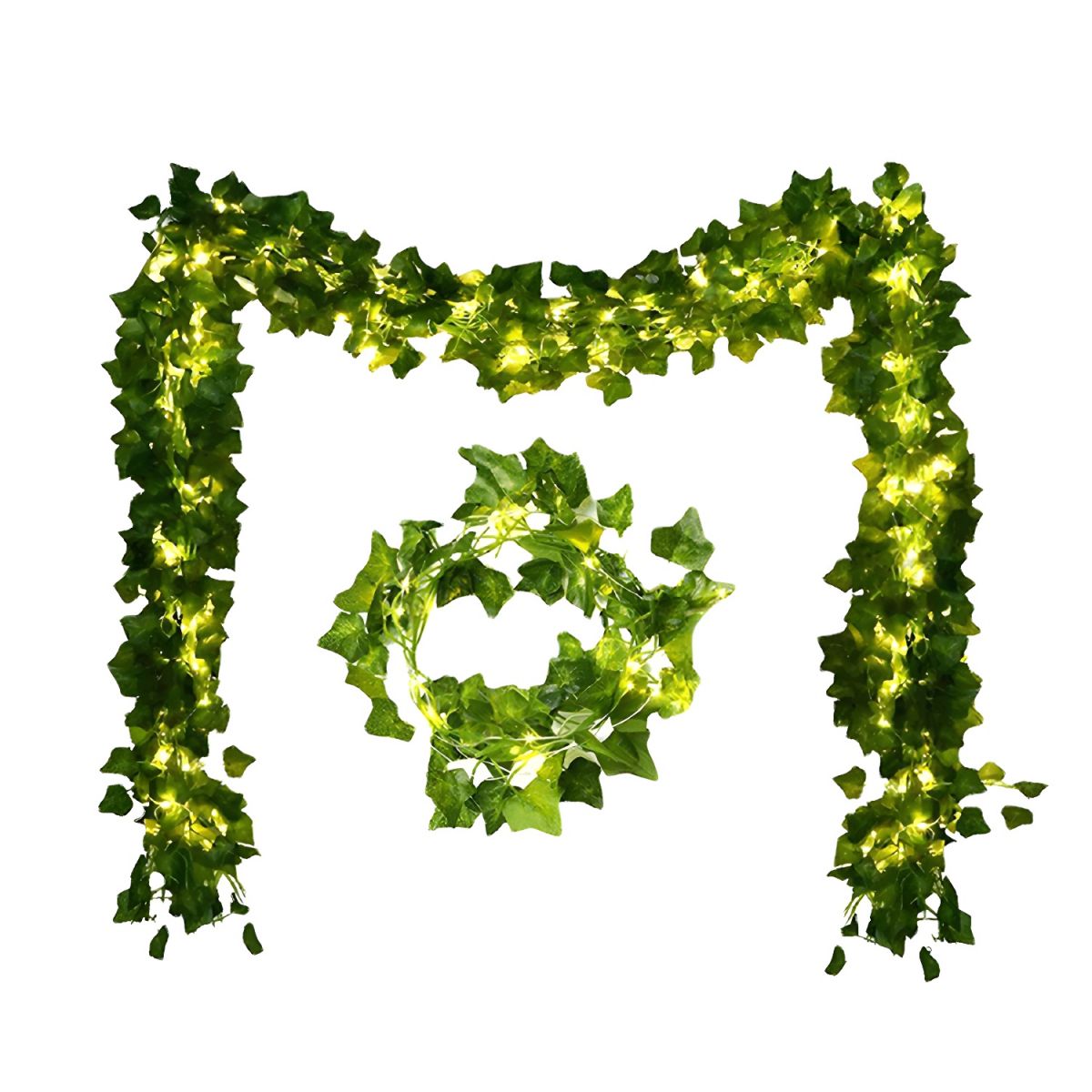 Green Maple Leaf Shaped String Lamp Decorative Plastic LED Festive Light