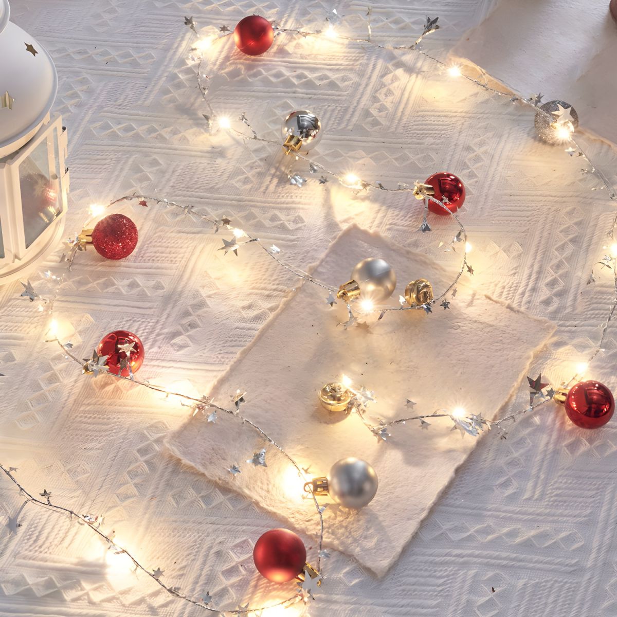 Modern Metal Rope Light LED Christmas Decorative Lights with Switch for Bedroom