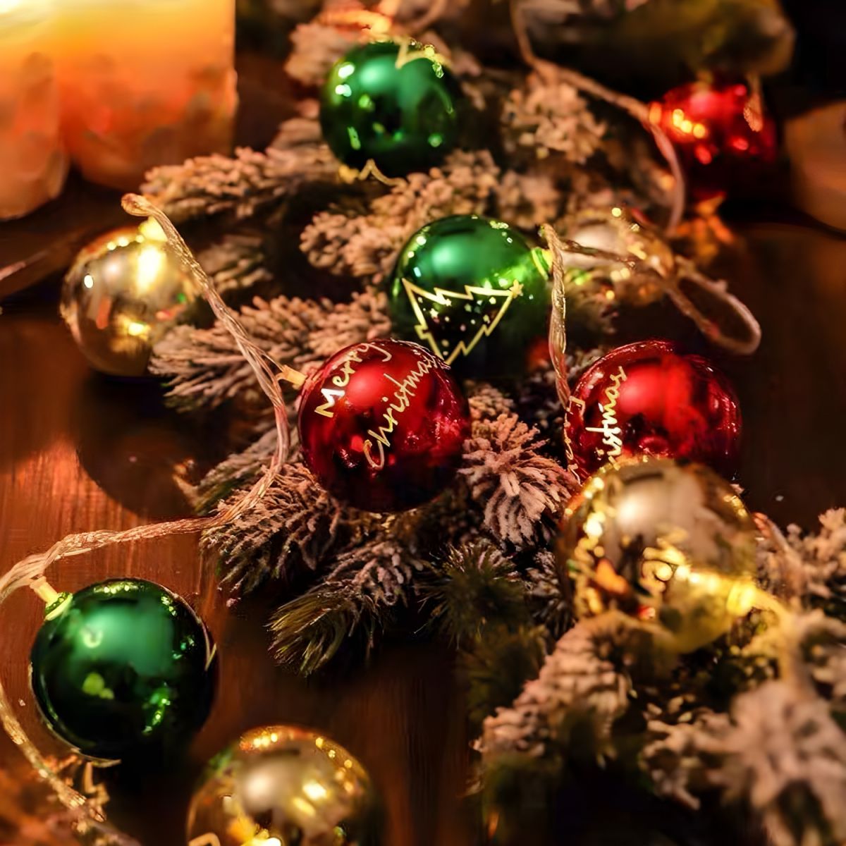 Christmas Element LED Festive Lamp Decorative Plastic Living Room String Light Set