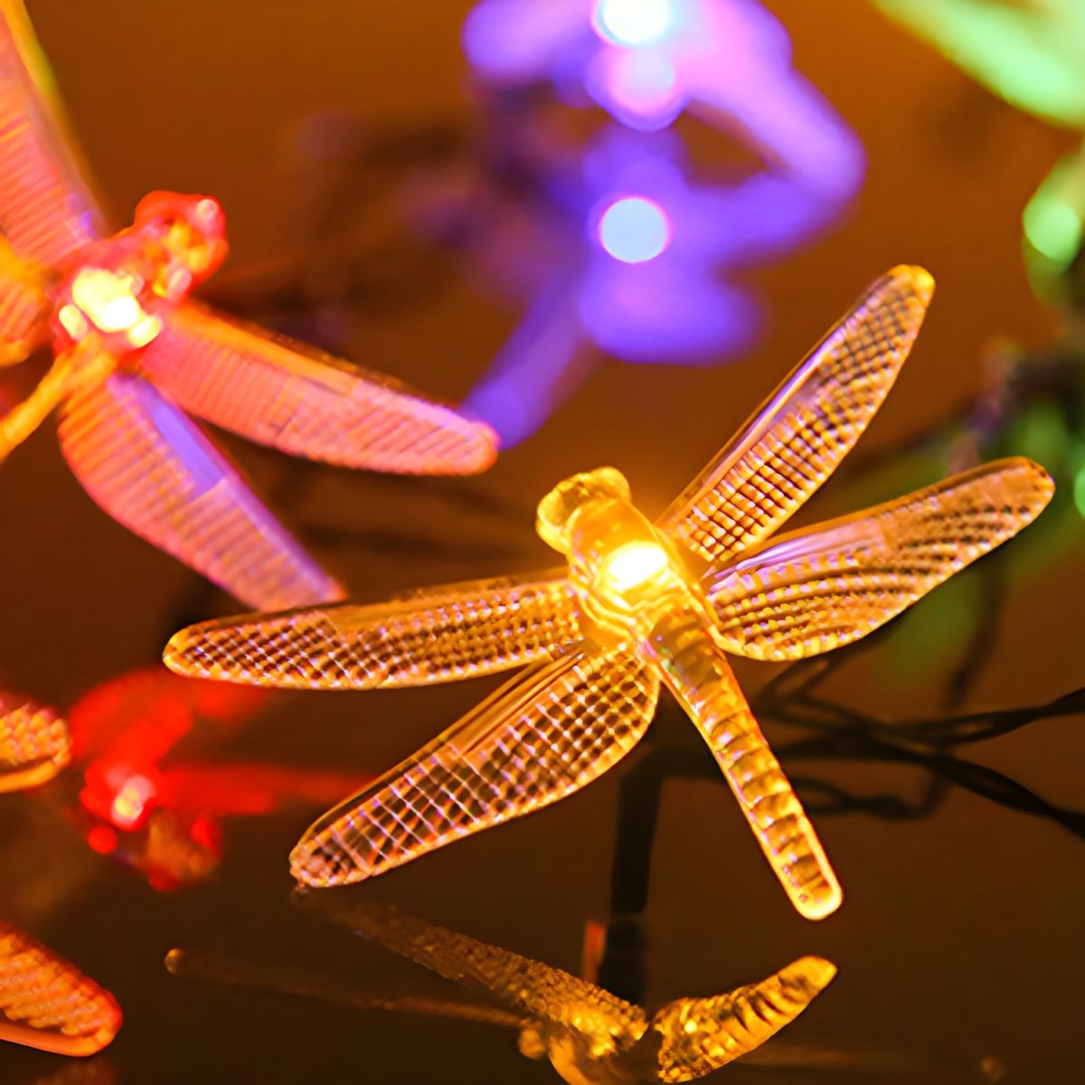 Dragonfly Solar String Light Nordic Style Plastic Outdoor Landscape Light