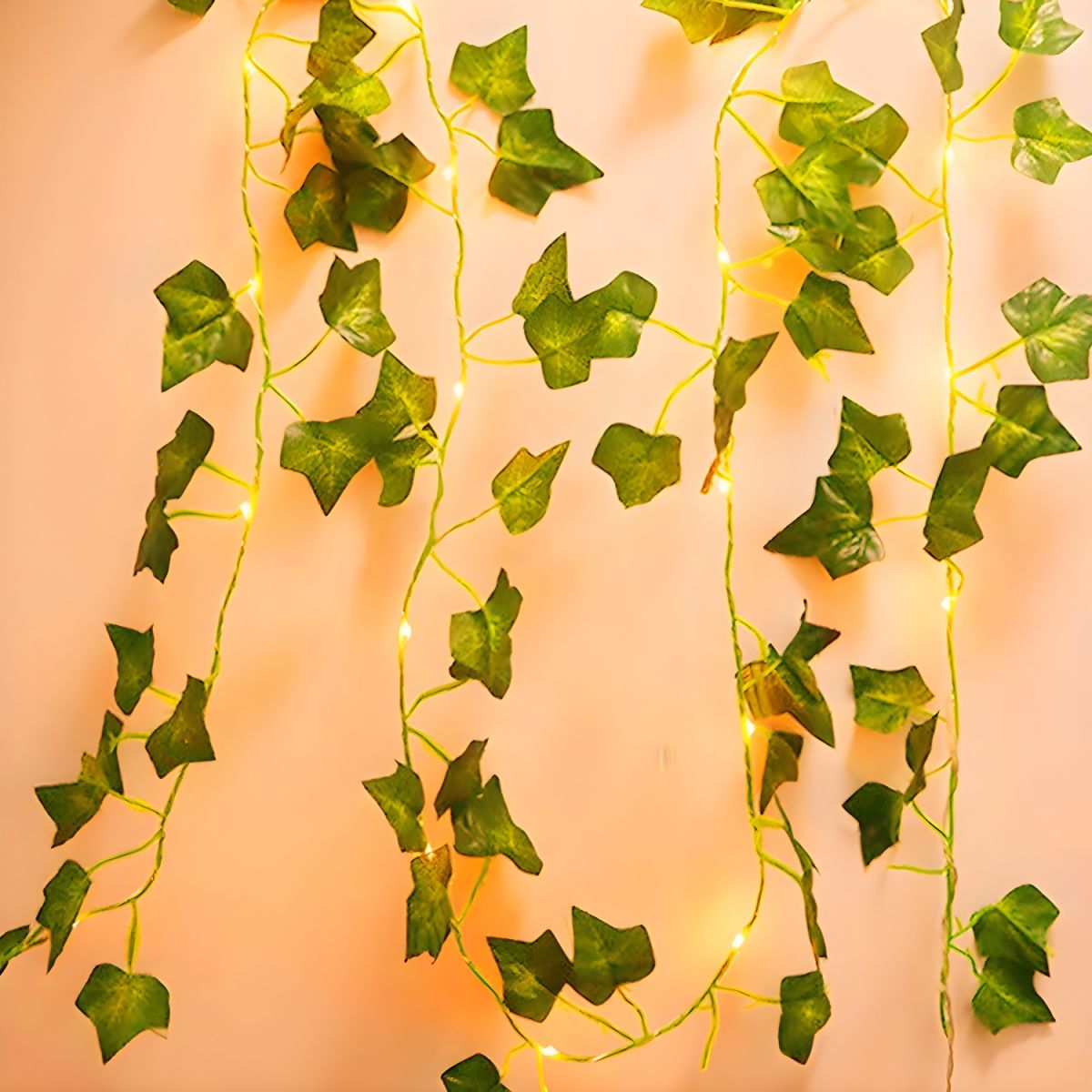 Green Maple Leaf Shaped String Lamp Decorative Plastic LED Festive Light