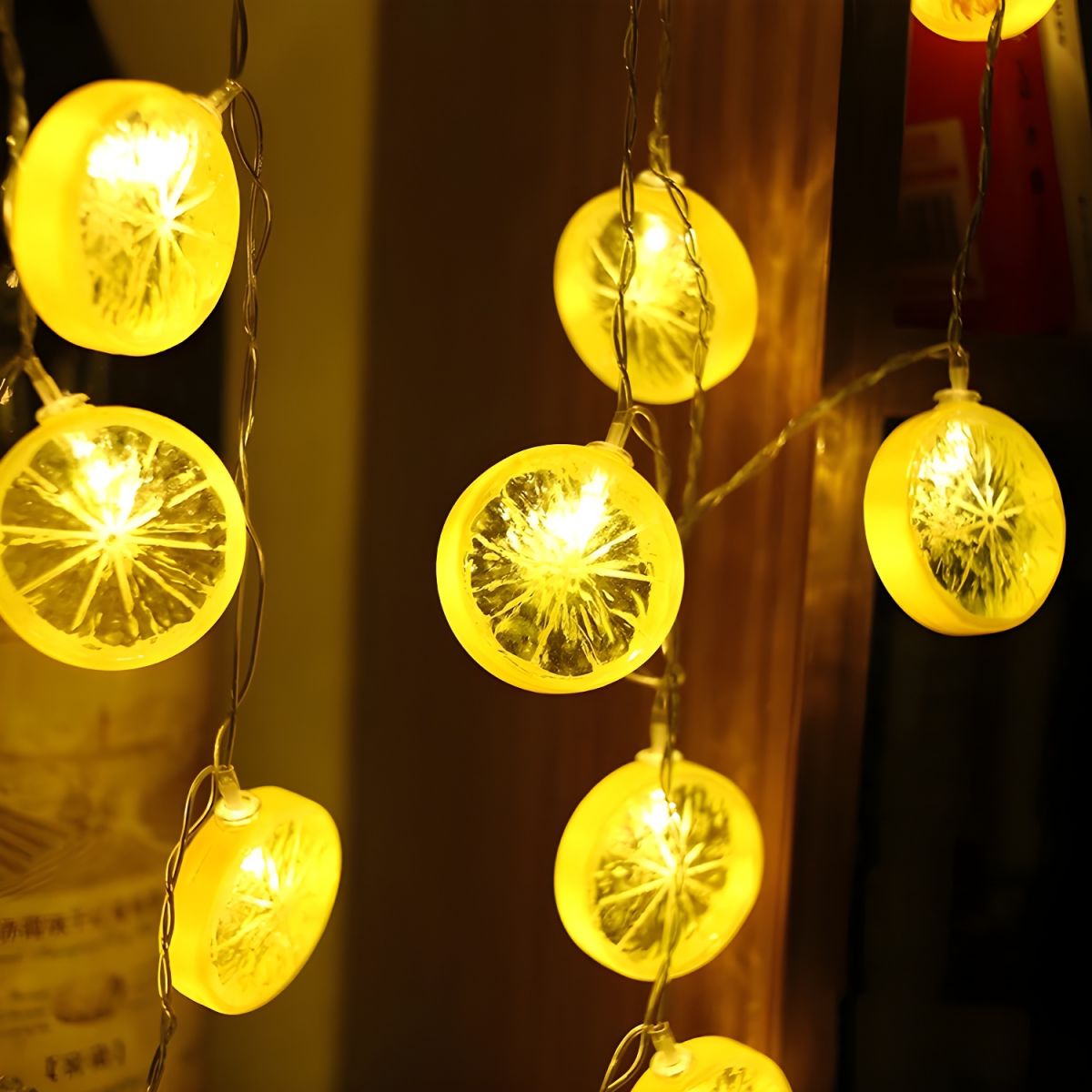 Lemon Slice Bedroom LED String Lamp Plastic Art Decor Battery Powered Fairy Lighting