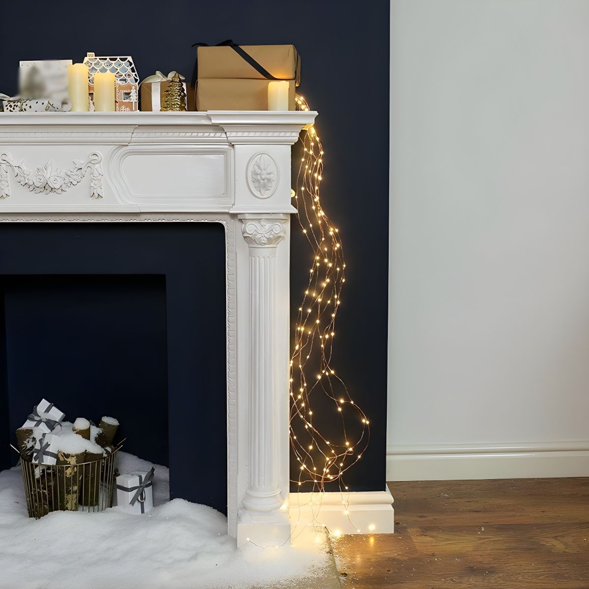 65.6ft Art Decor Starry Festive String Light Copper Wire Garden LED Fairy Lighting in Bronze