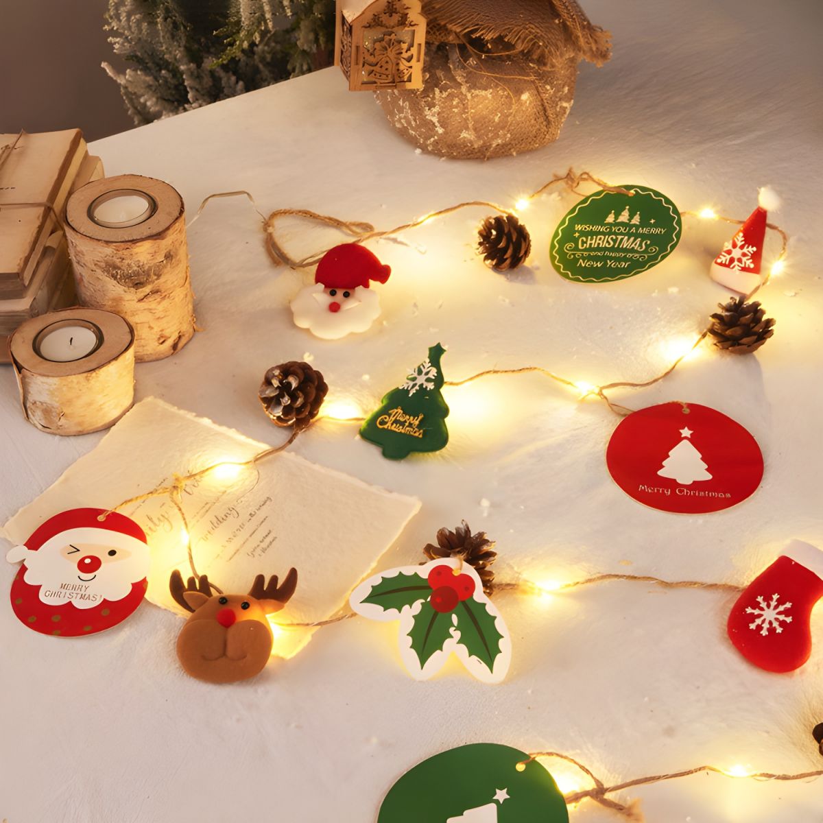 Modern Artistic Christmas Lights Plastic LED String Lights for Interior Spaces