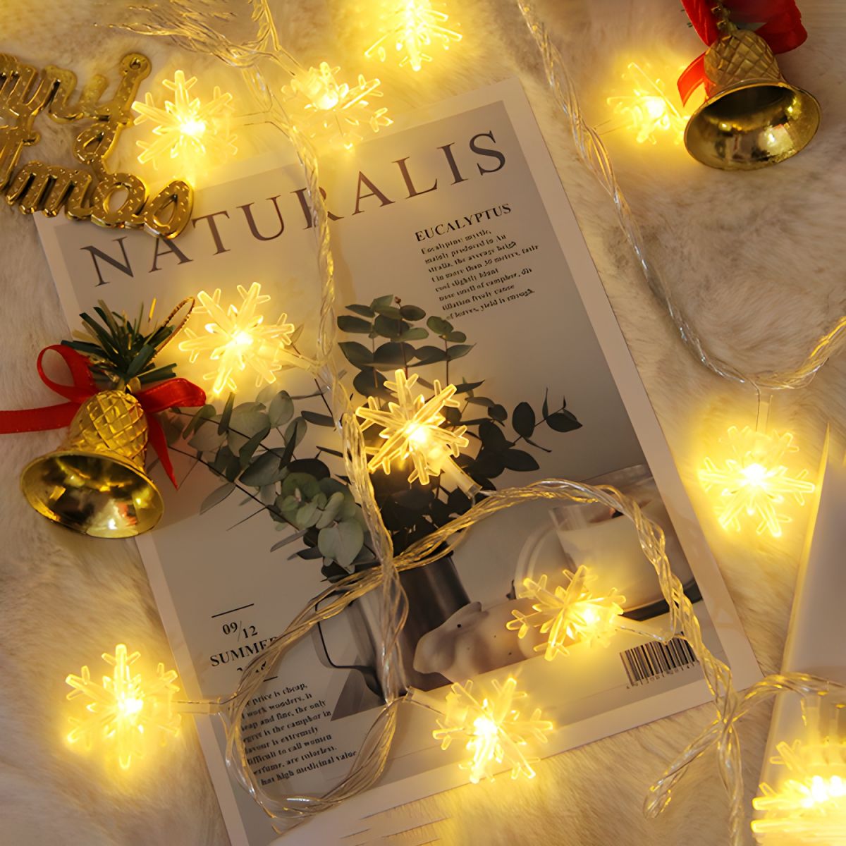 Modern Artistic LED String Lights Plastic Snowflake Decorative Lights for Exterior Spaces