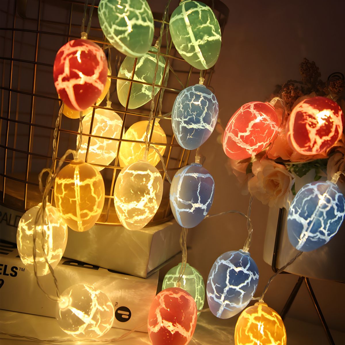 Macaron Egg Shaped String Light Plastic Bedroom LED Light Strip in Multicolored