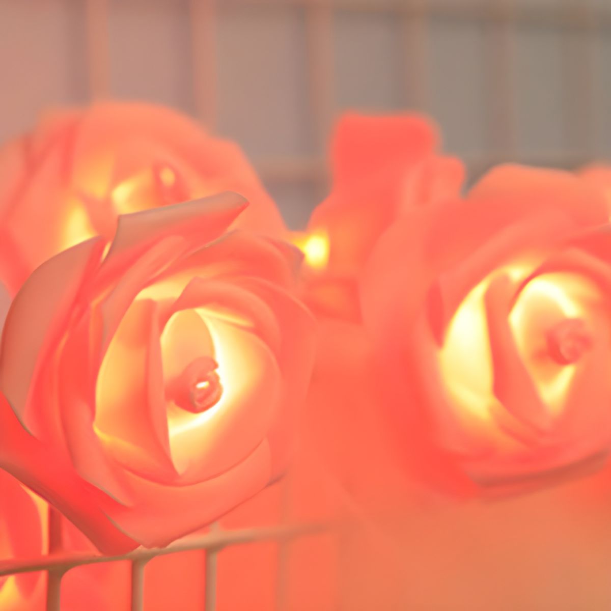 Plastic Rose String Light Kit Nordic Romantic LED Decorative Light for Bedroom
