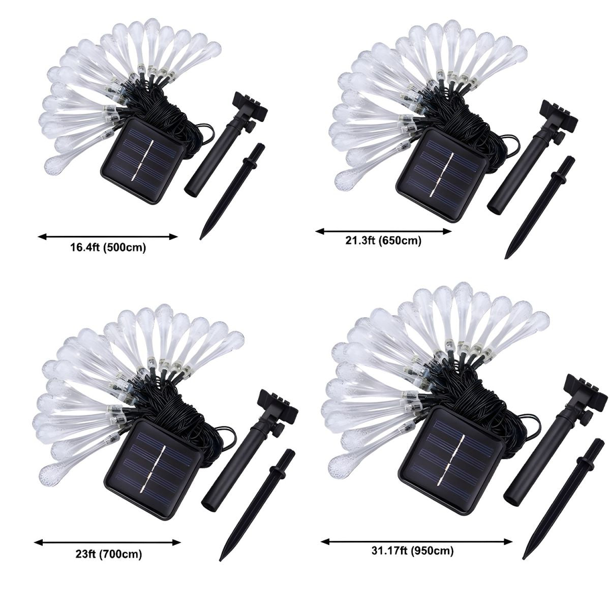 Modern Creative LED String Lights Plastic Teardrop Solar Energy Decorative Lamp for Outdoor