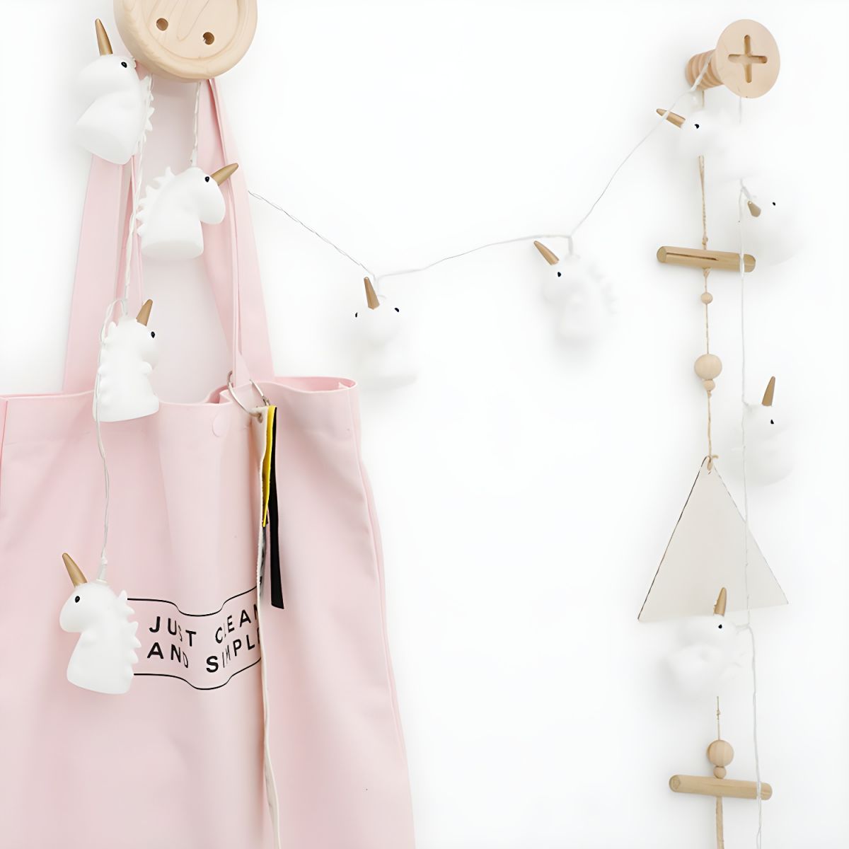 3M 20-Bulb Nursery LED Fiesta Lamp Cartoon White String Light Idea with Unicorn Plastic Shade. Battery/USB
