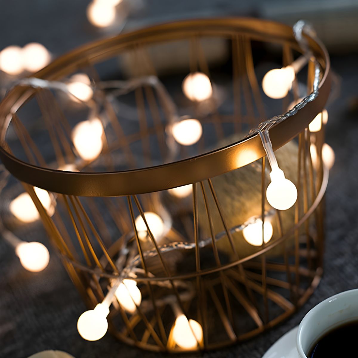 Modern Creative LED String Lights Copper Line Decorative Lamp with Plastic Shade