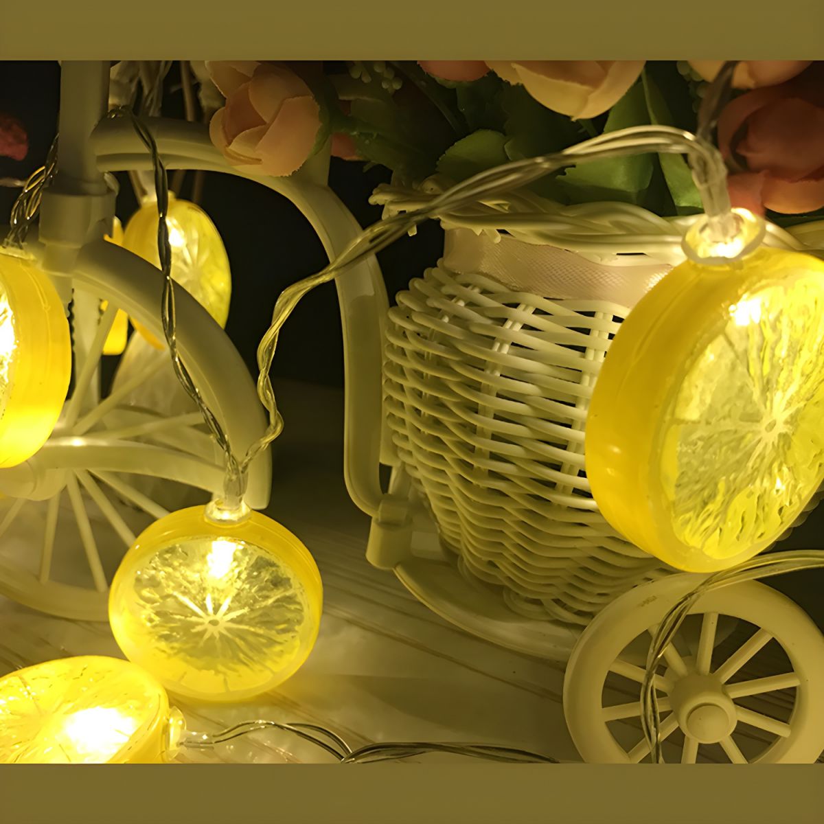 Nordic Lemon Slice String Light Set Plastic Bedroom Indoor Lighting with USB Plug