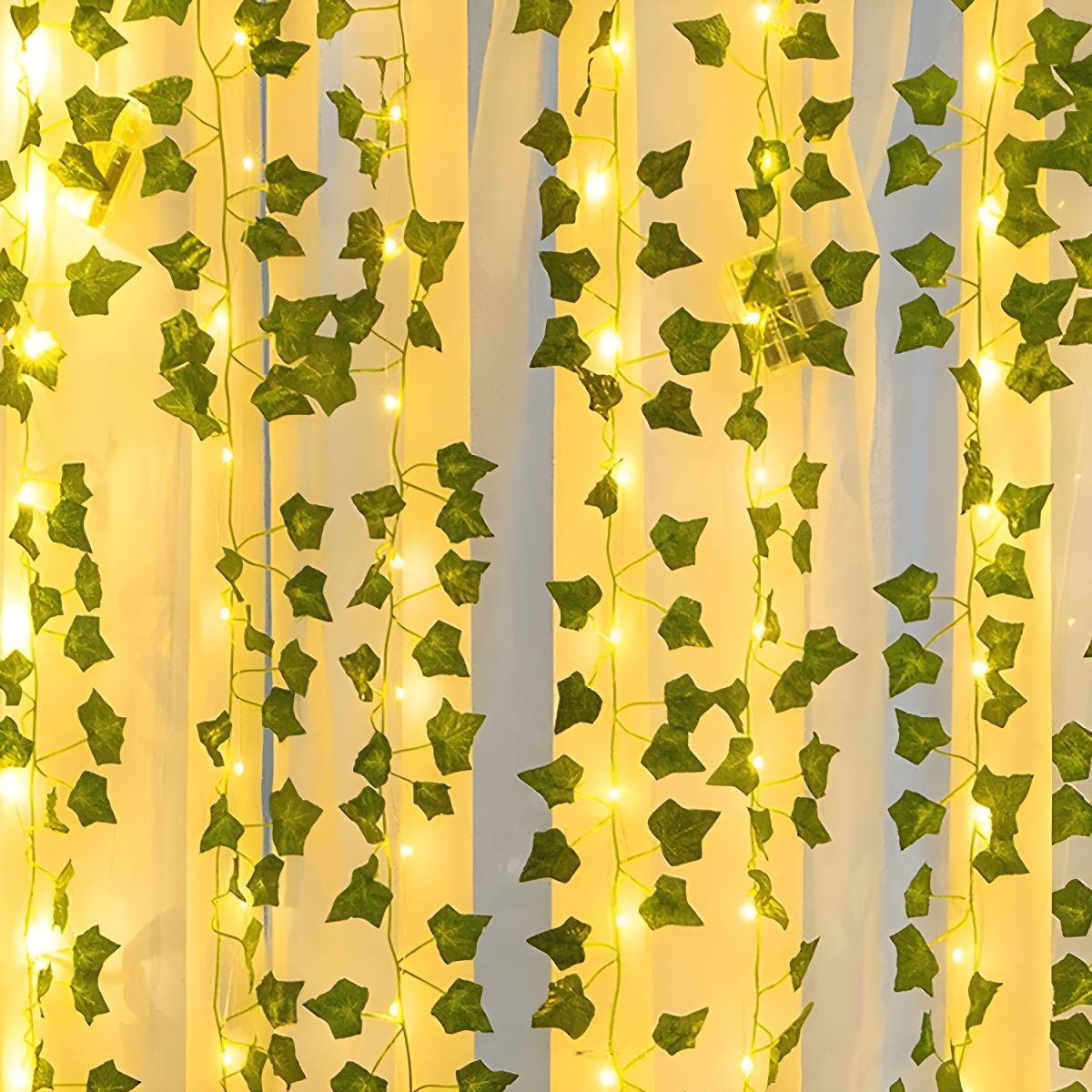 Green Maple Leaf Shaped String Lamp Decorative Plastic LED Festive Light