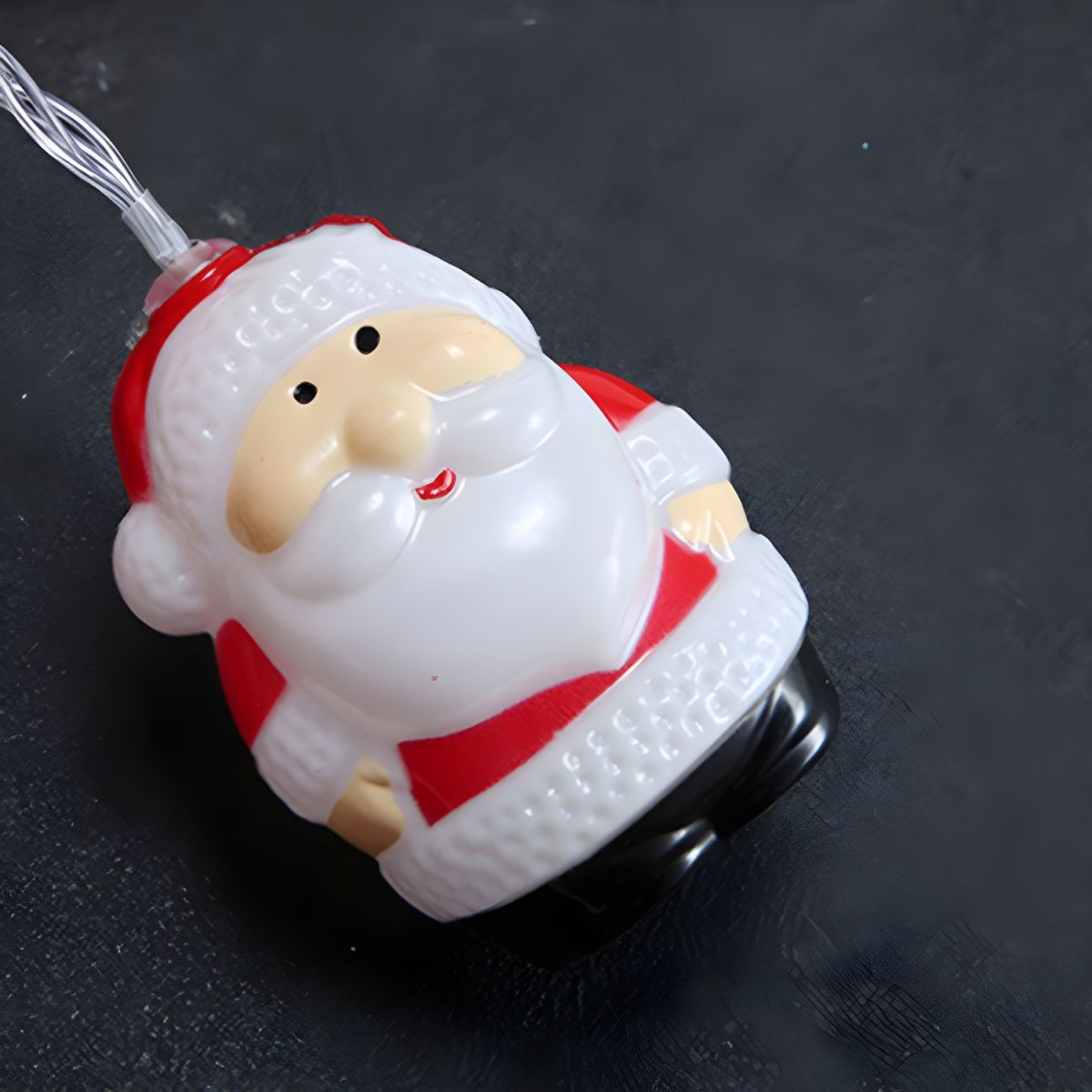 Cartoon Santa Claus Christmas Lamp Plastic Indoor LED String Light in Red