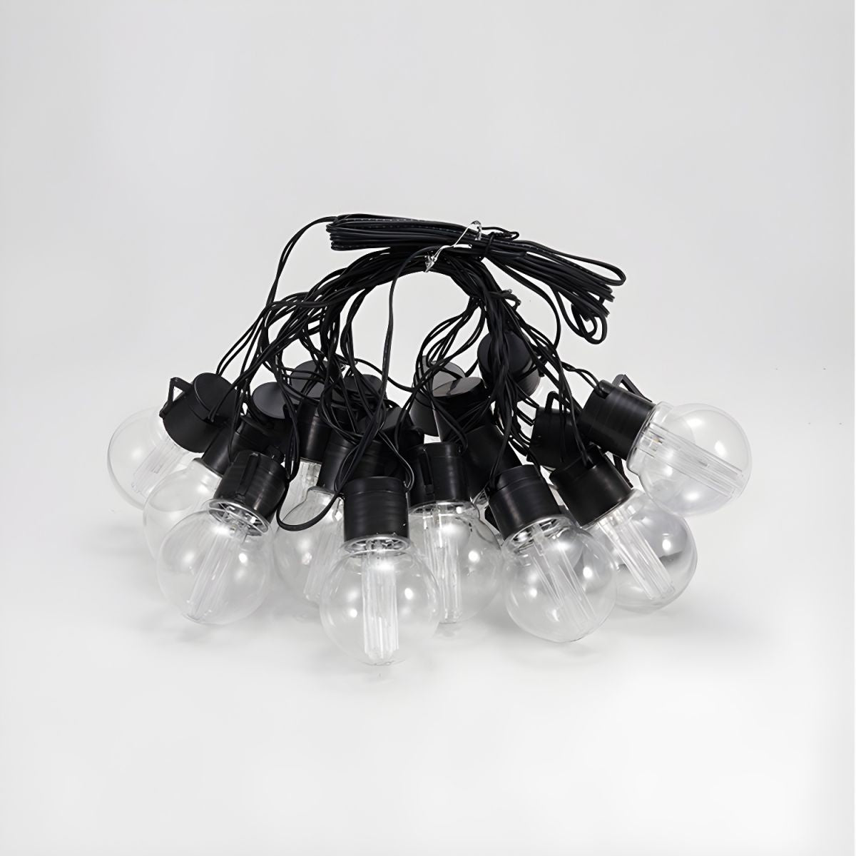 Retro G50 Globe Bulb String Light Plastic Outdoor Solar LED Christmas Light in Black