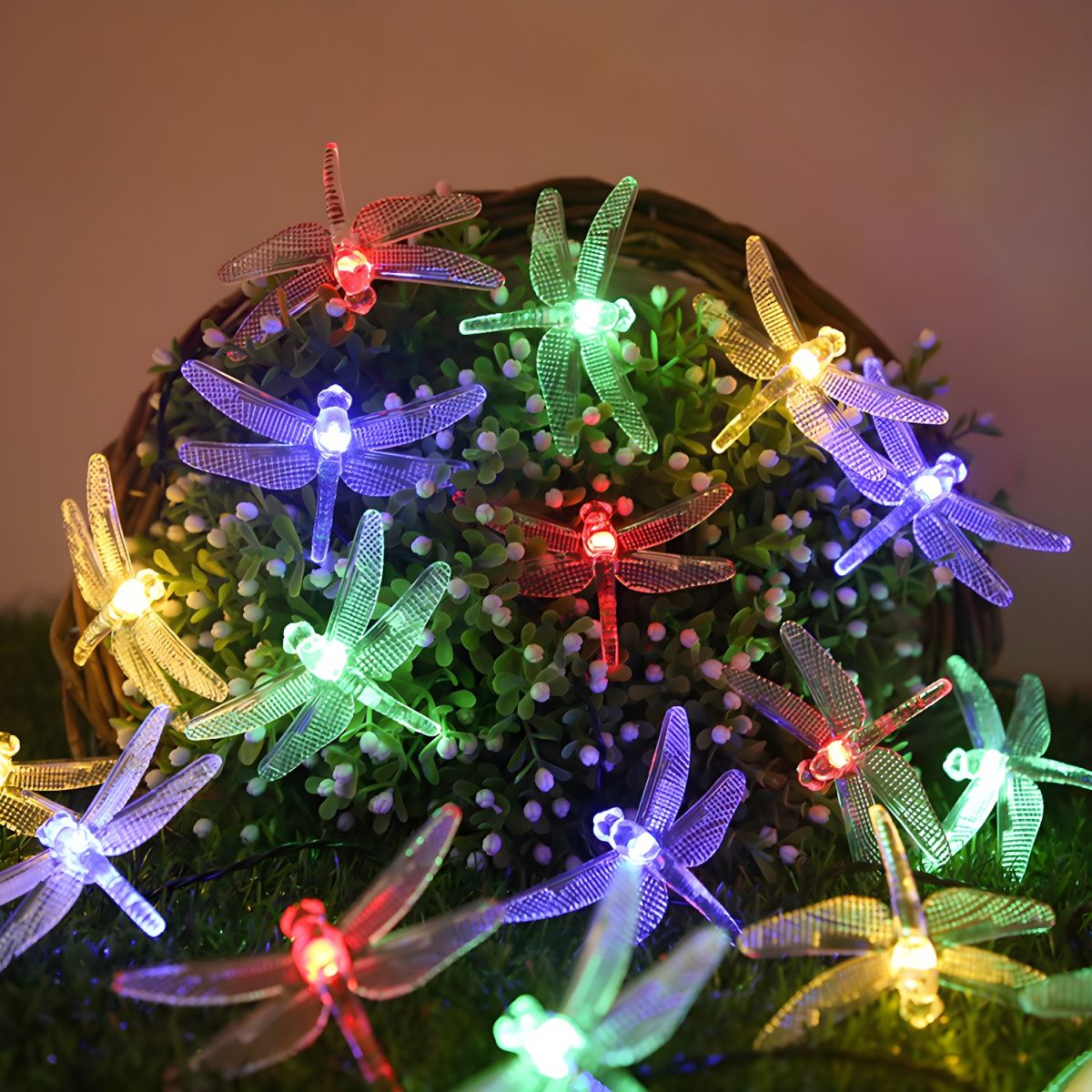Dragonfly Solar String Light Nordic Style Plastic Outdoor Landscape Light