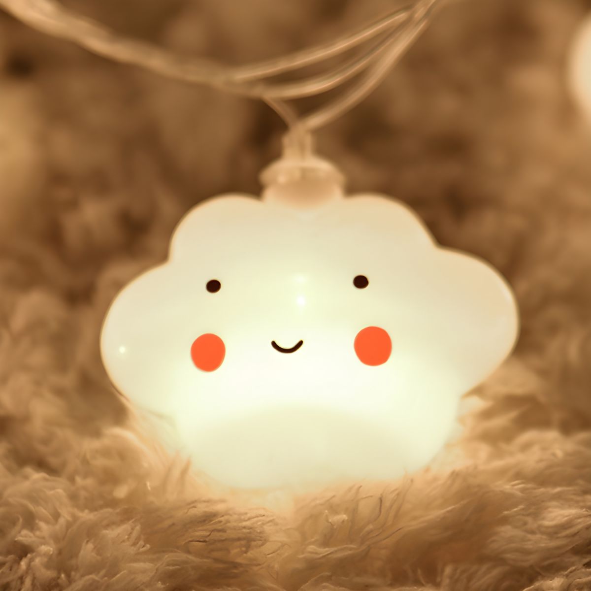 Cloud Shaped Bedroom Battery String Light Copper Wire Contemporary LED Fairy Lighting in White