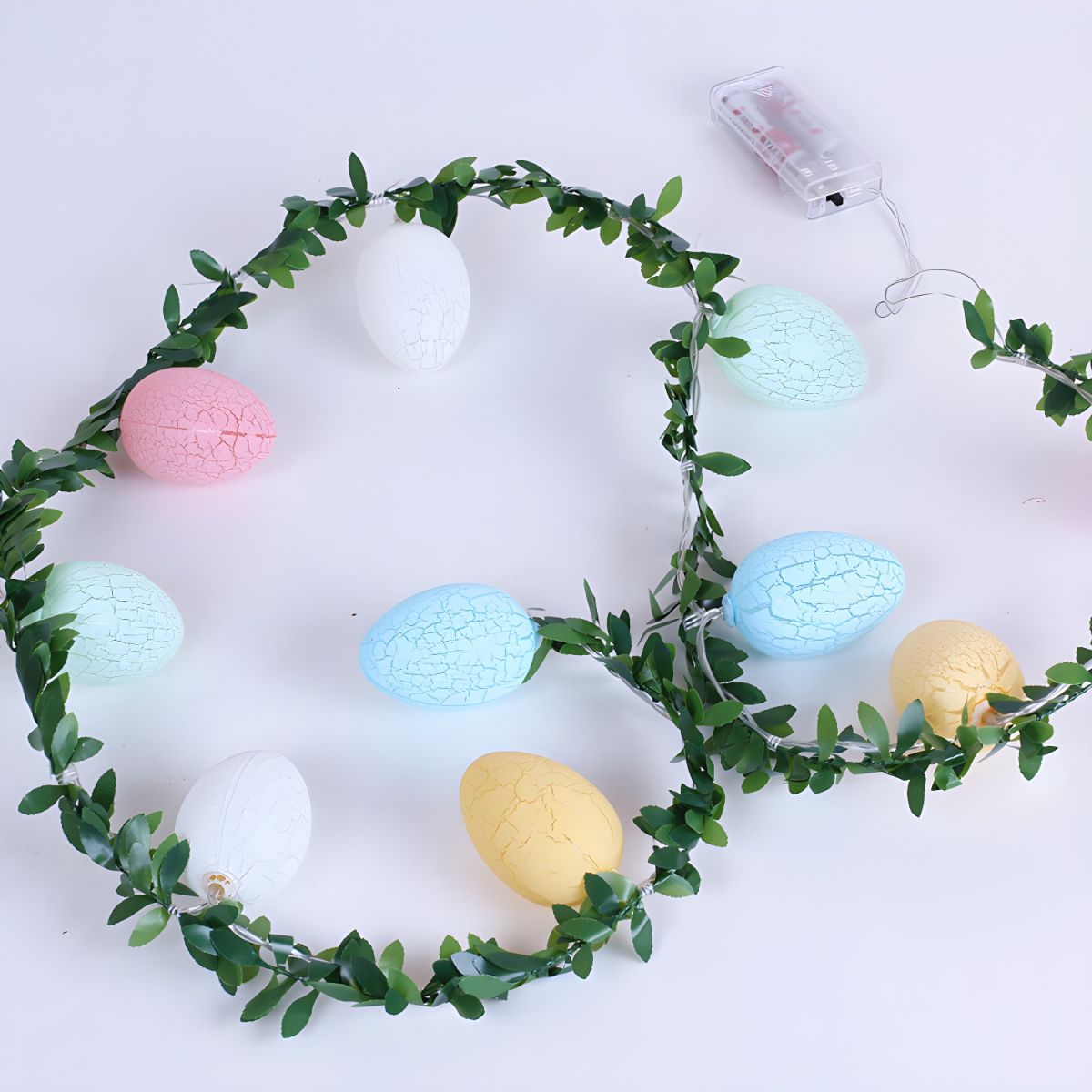 Green Vine and Egg String Lamp Decorative 10-Light Plastic Festive Light