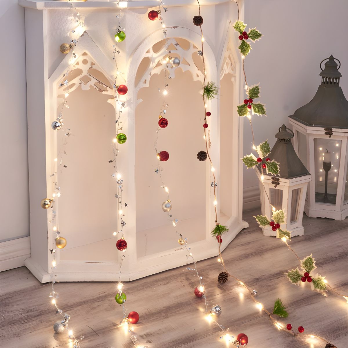 Modern Metal Rope Light LED Christmas Decorative Lights with Switch for Bedroom
