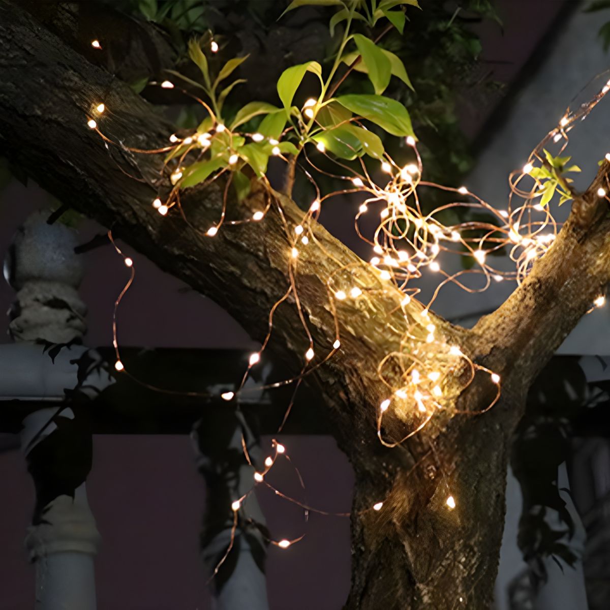 Modern Black Rope Light 50 Lights LED Global Outdoor Water Proof Light Post