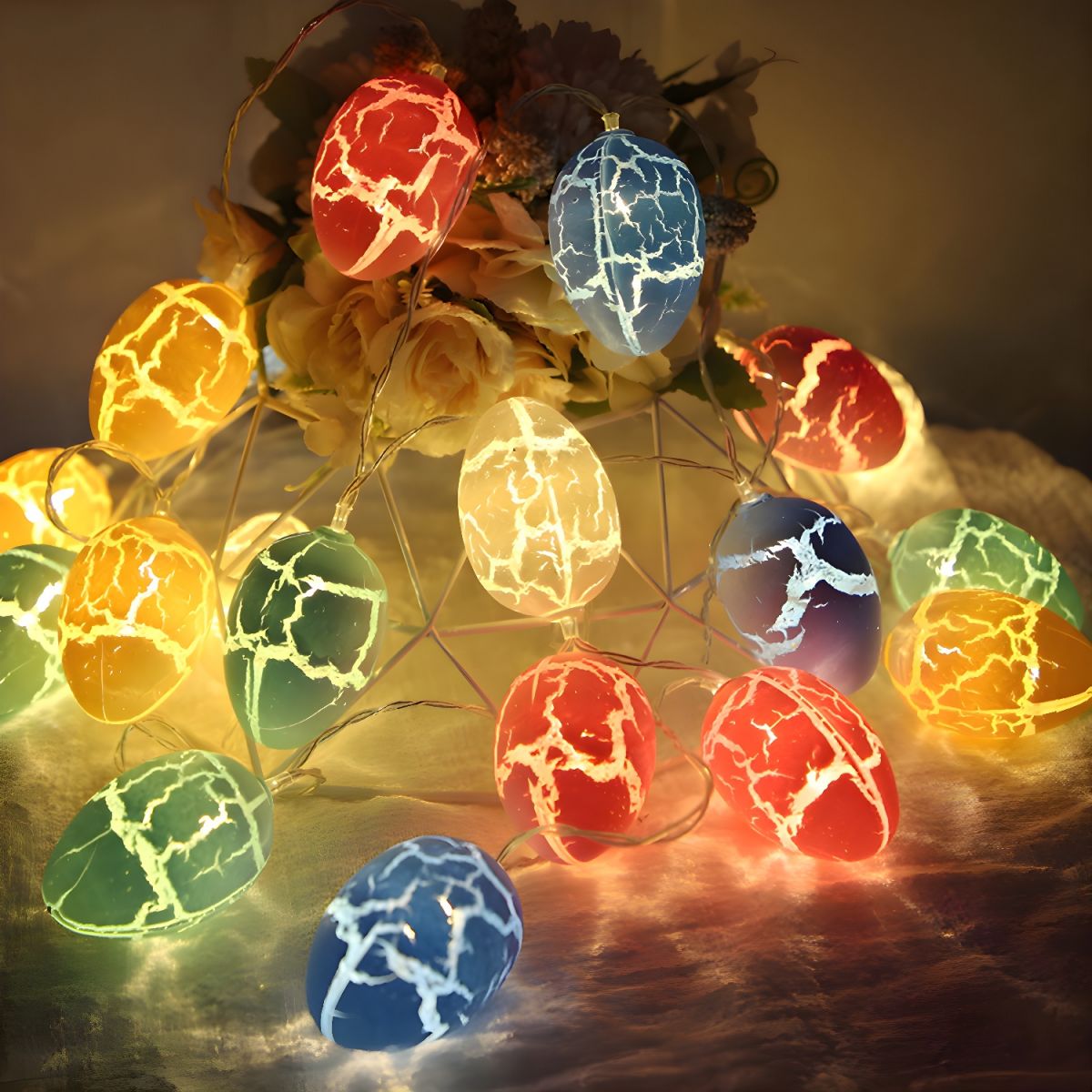 Macaron Egg Shaped String Light Plastic Bedroom LED Light Strip in Multicolored