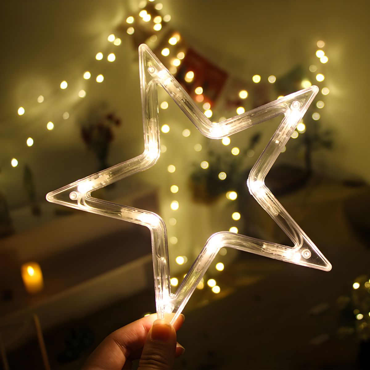 Christmas LED String Lights in Modern Creative Style White Plastic Decorative Lamp with Sucker