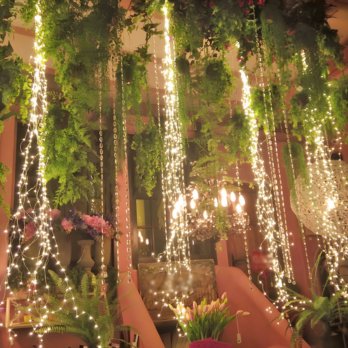 65.6ft Art Decor Starry Festive String Light Copper Wire Garden LED Fairy Lighting in Bronze