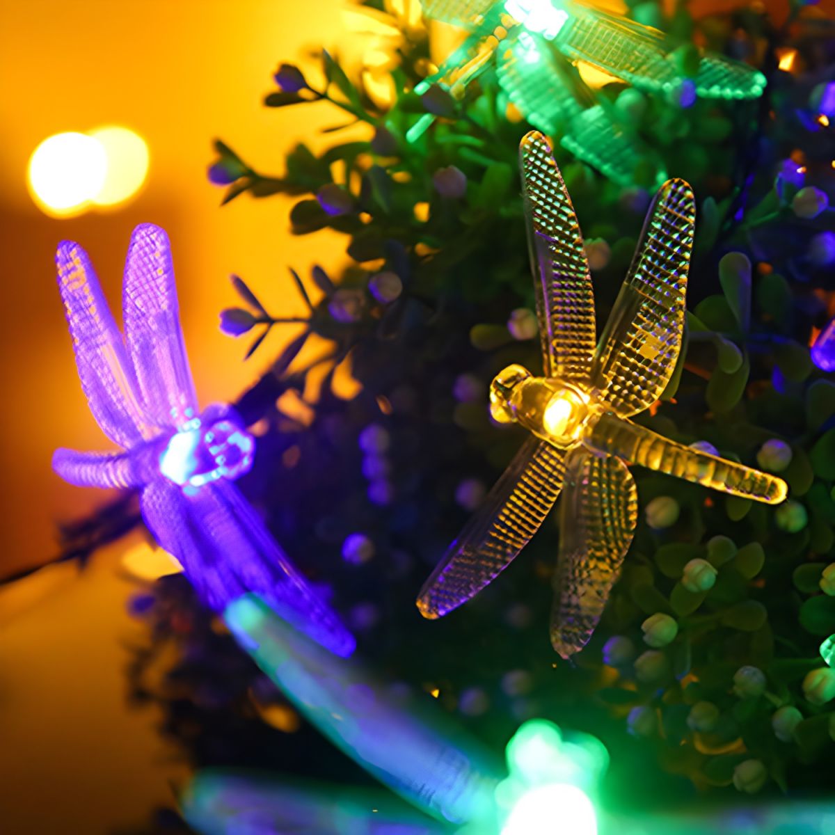 Dragonfly Solar String Light Nordic Style Plastic Outdoor Landscape Light