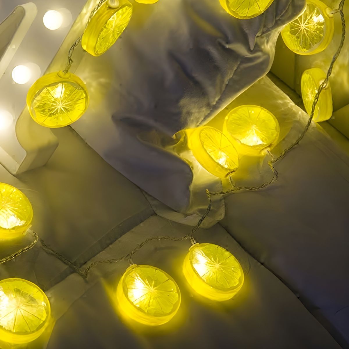 Art Decor Lemon Slice Shaped Battery String Light Girls Bedroom LED Fairy Lighting