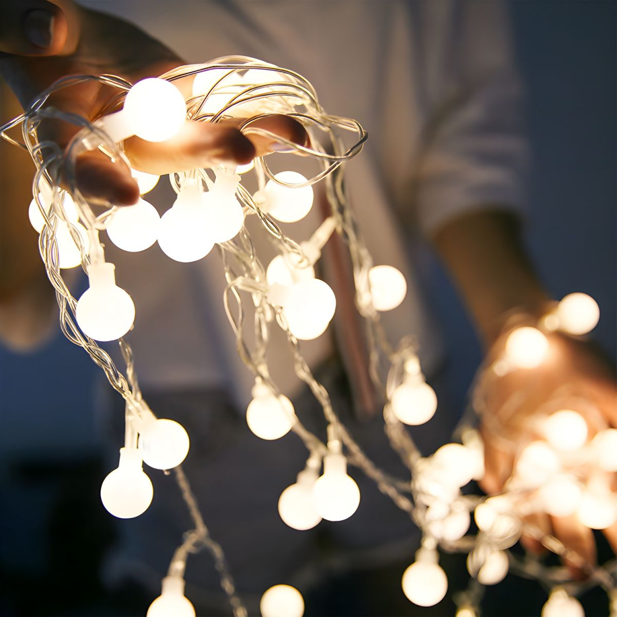 Modern Creative LED String Lights Copper Line Decorative Lamp with Plastic Shade