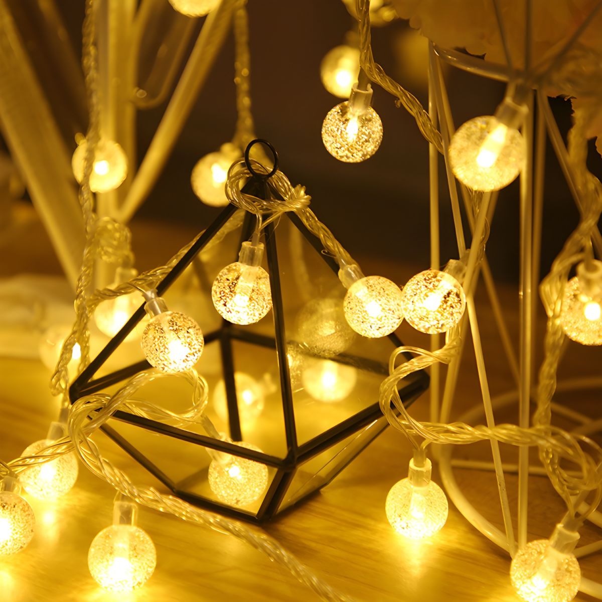 Clear Bubble Ball Battery String Light Contemporary LED Fairy Lighting for Bedroom