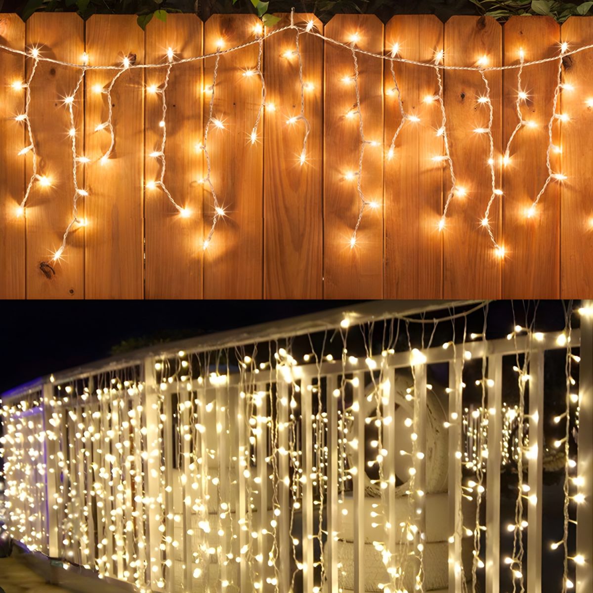 Nordic Icicles Curtain String Lights Plastic Outdoor LED Solar Christmas Light