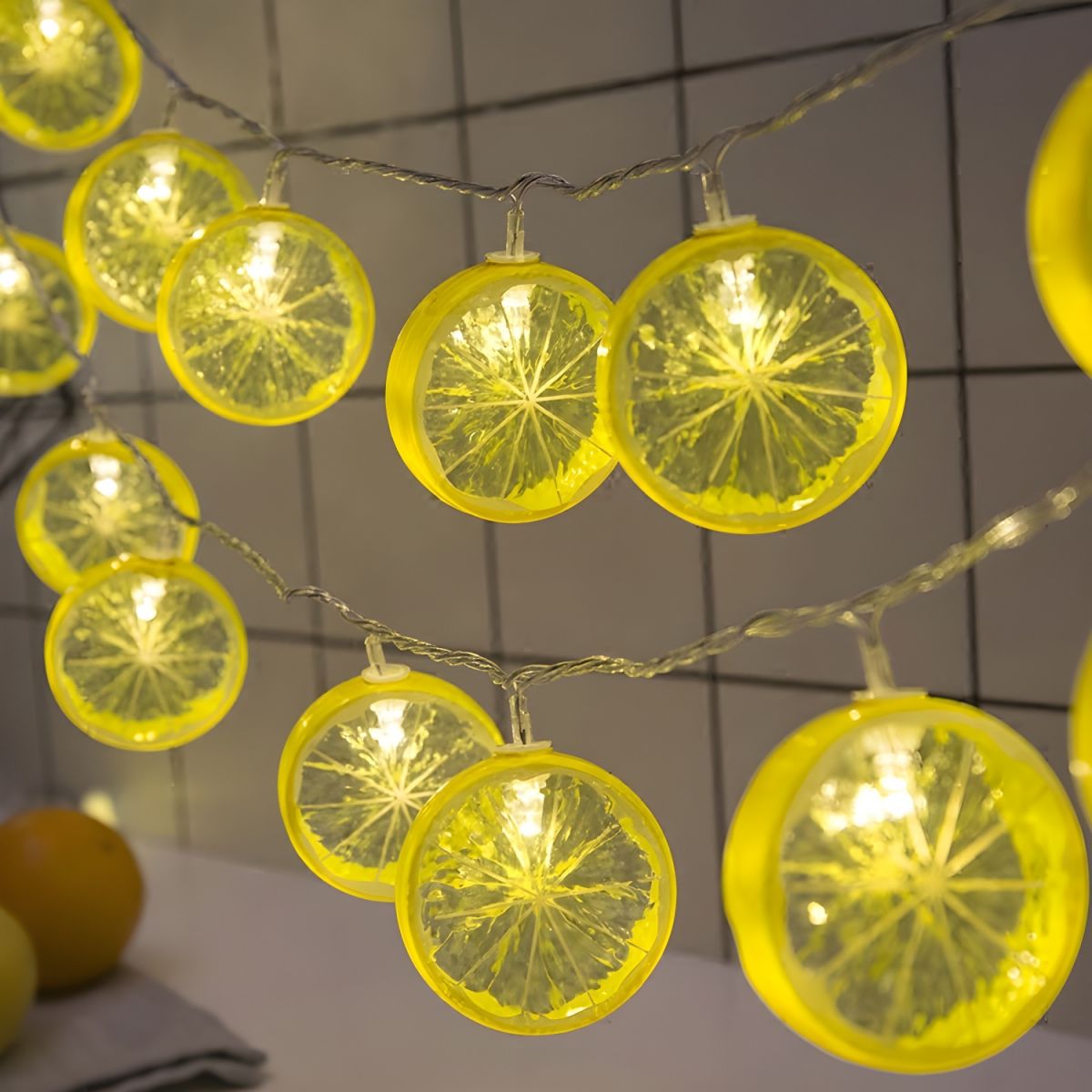 Art Decor Lemon Slice Shaped Battery String Light Girls Bedroom LED Fairy Lighting