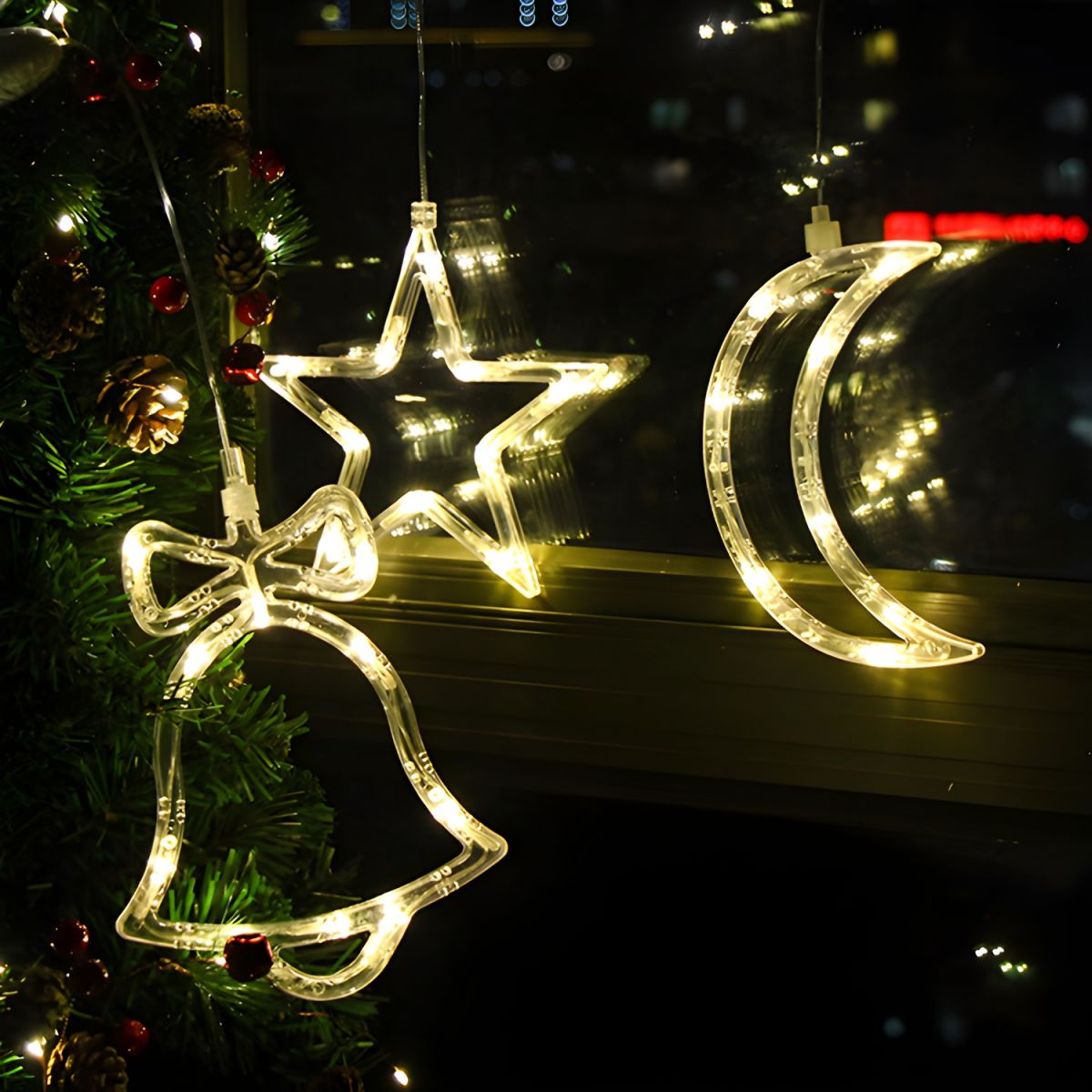 Christmas LED String Lights in Modern Creative Style White Plastic Decorative Lamp with Sucker