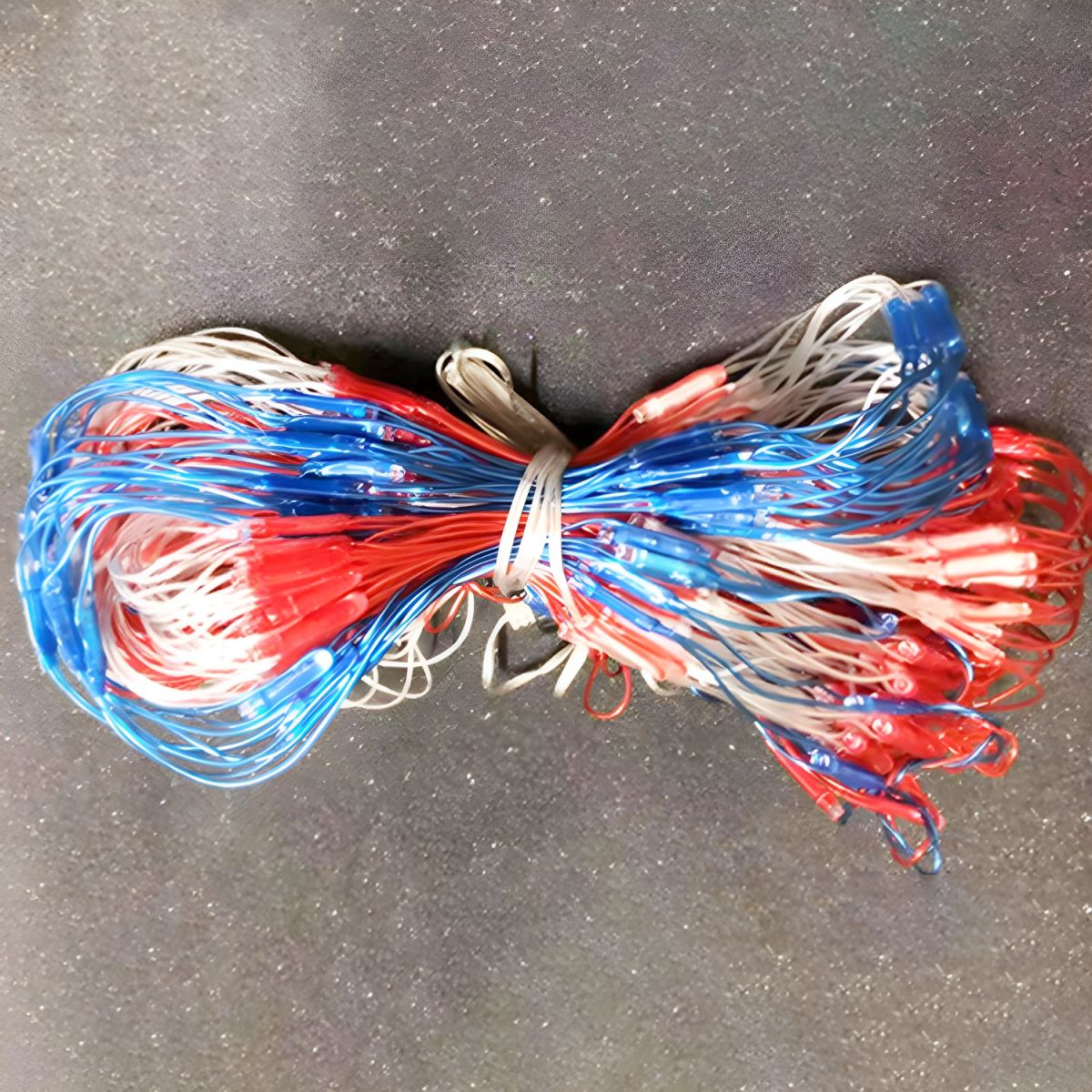 Red and Blue Flag Net String Light Decorative Plastic Solar LED Festive Light for Outdoor