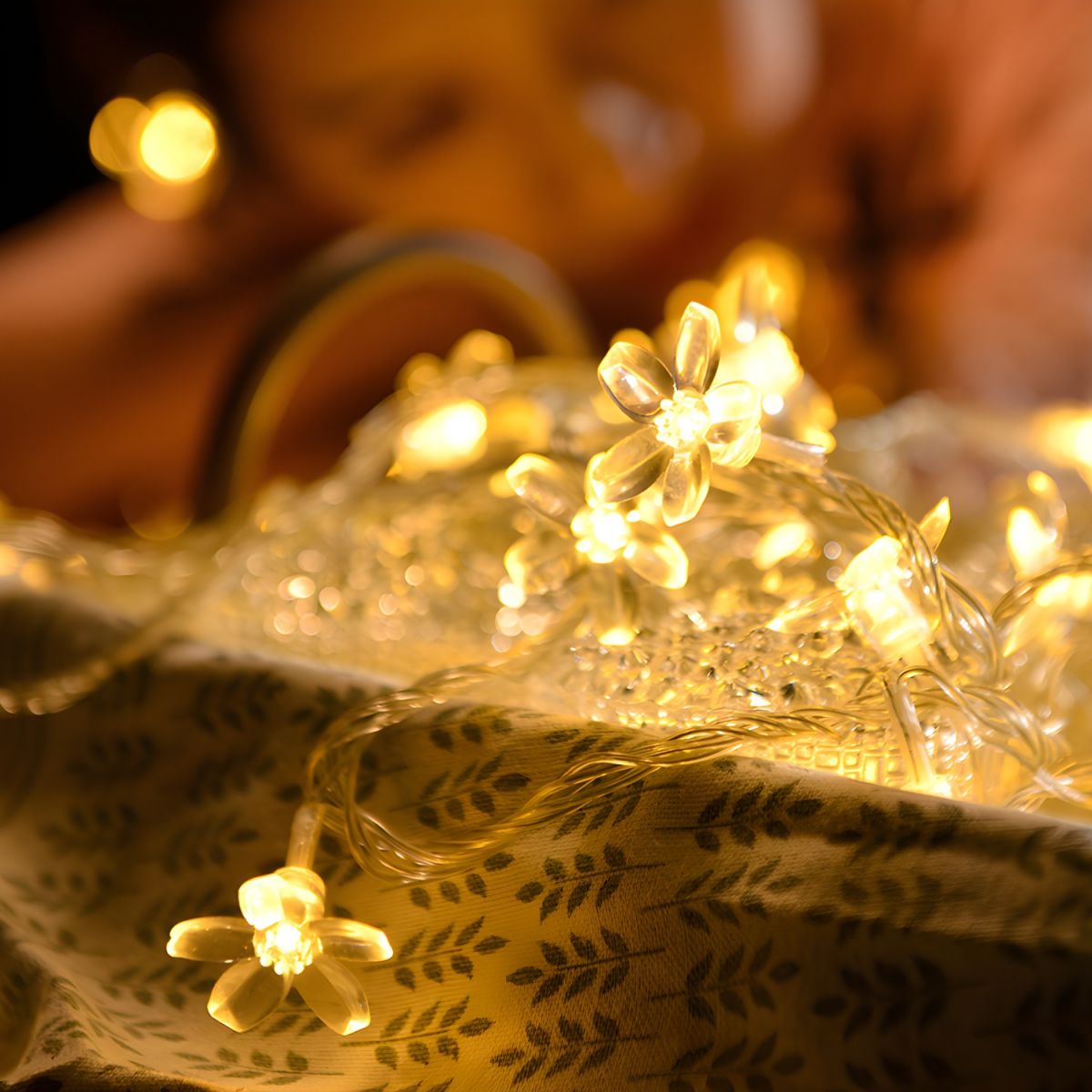 Cherry Blossom Battery Powered String Lamp Art Decor Clear LED Fairy Lighting for Girls Bedroom