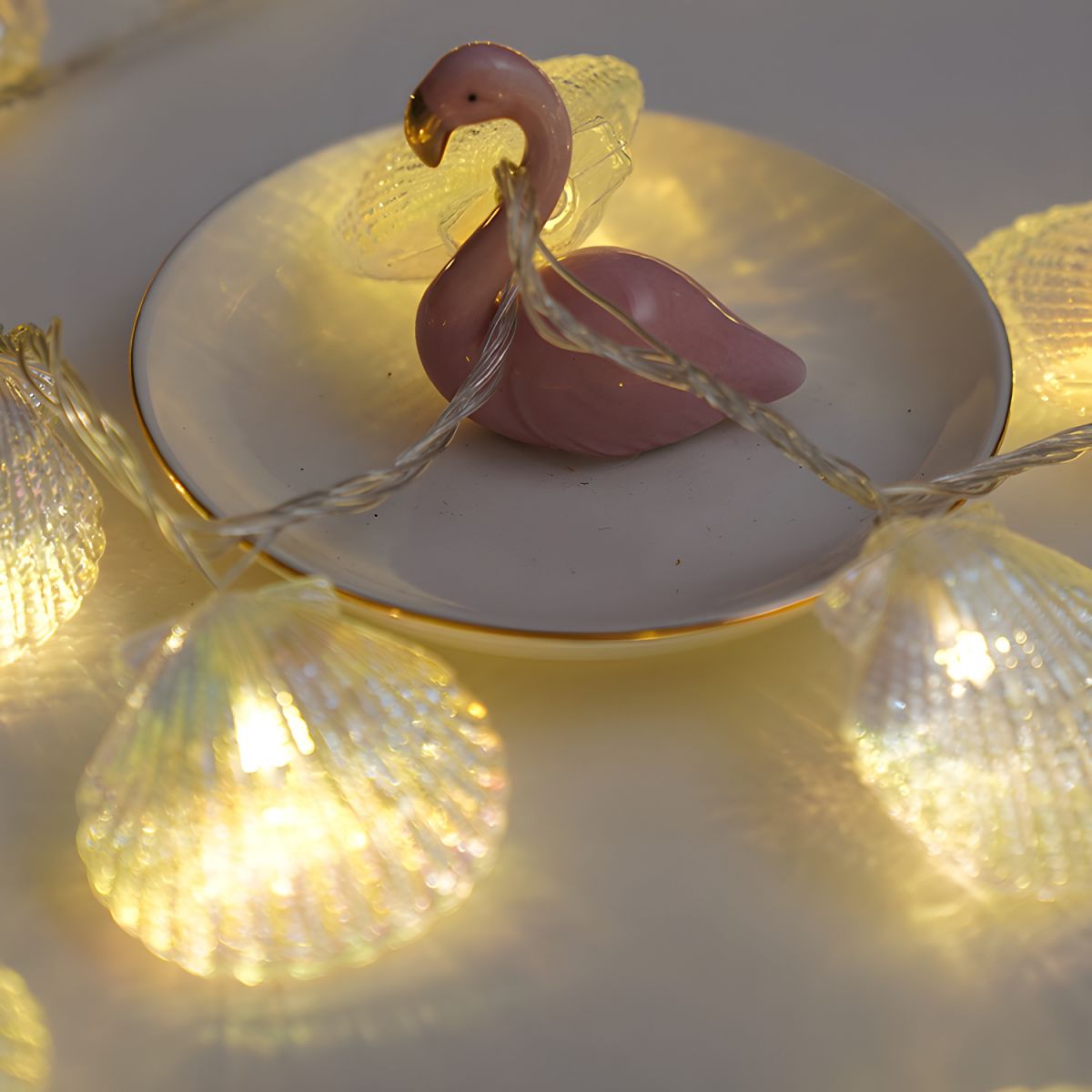 Shell Shape LED Fairy Lighting Decorative Plastic Girls Bedroom Battery String Light in Blue