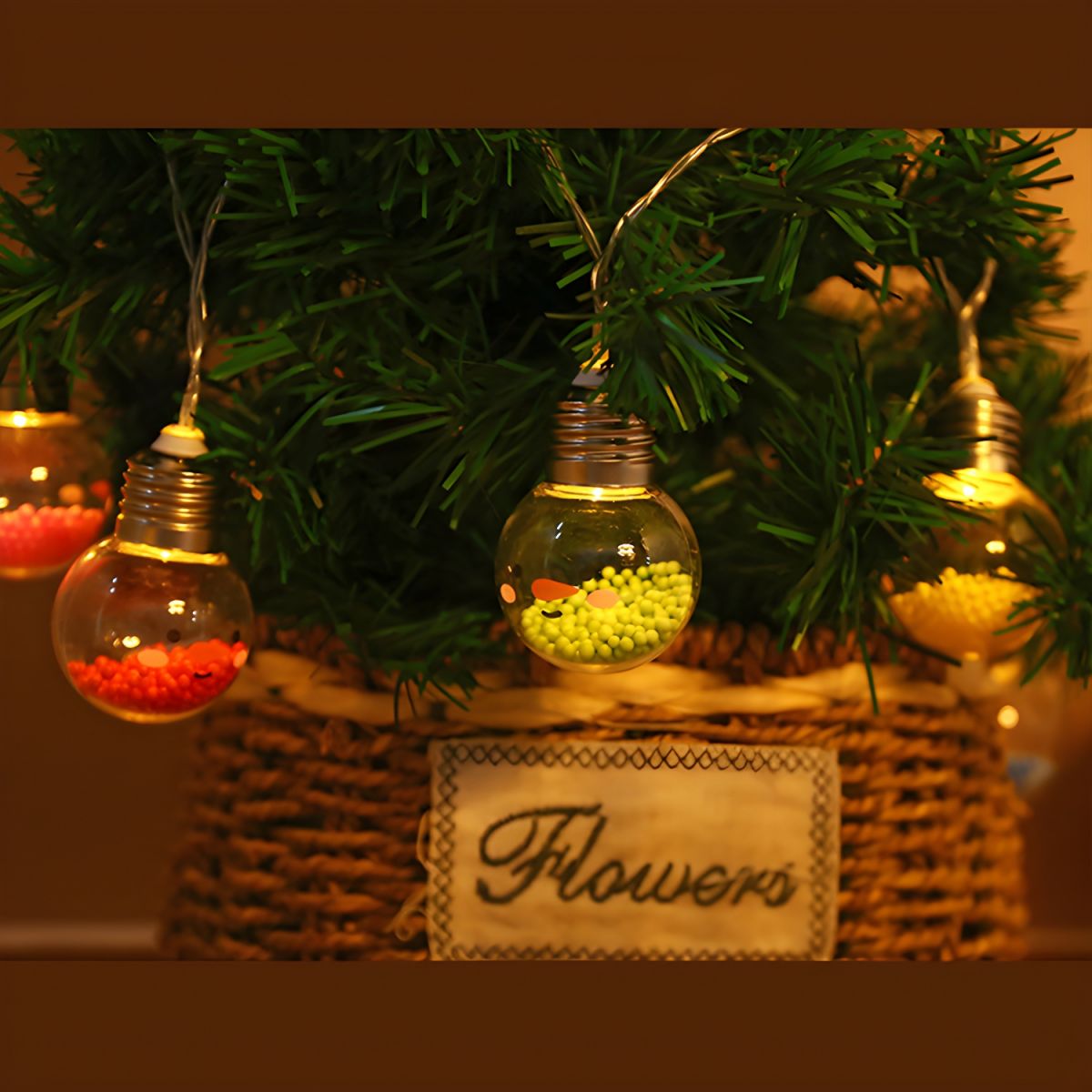 Christmas Element LED Festive Lamp Decorative Plastic Living Room String Light Set