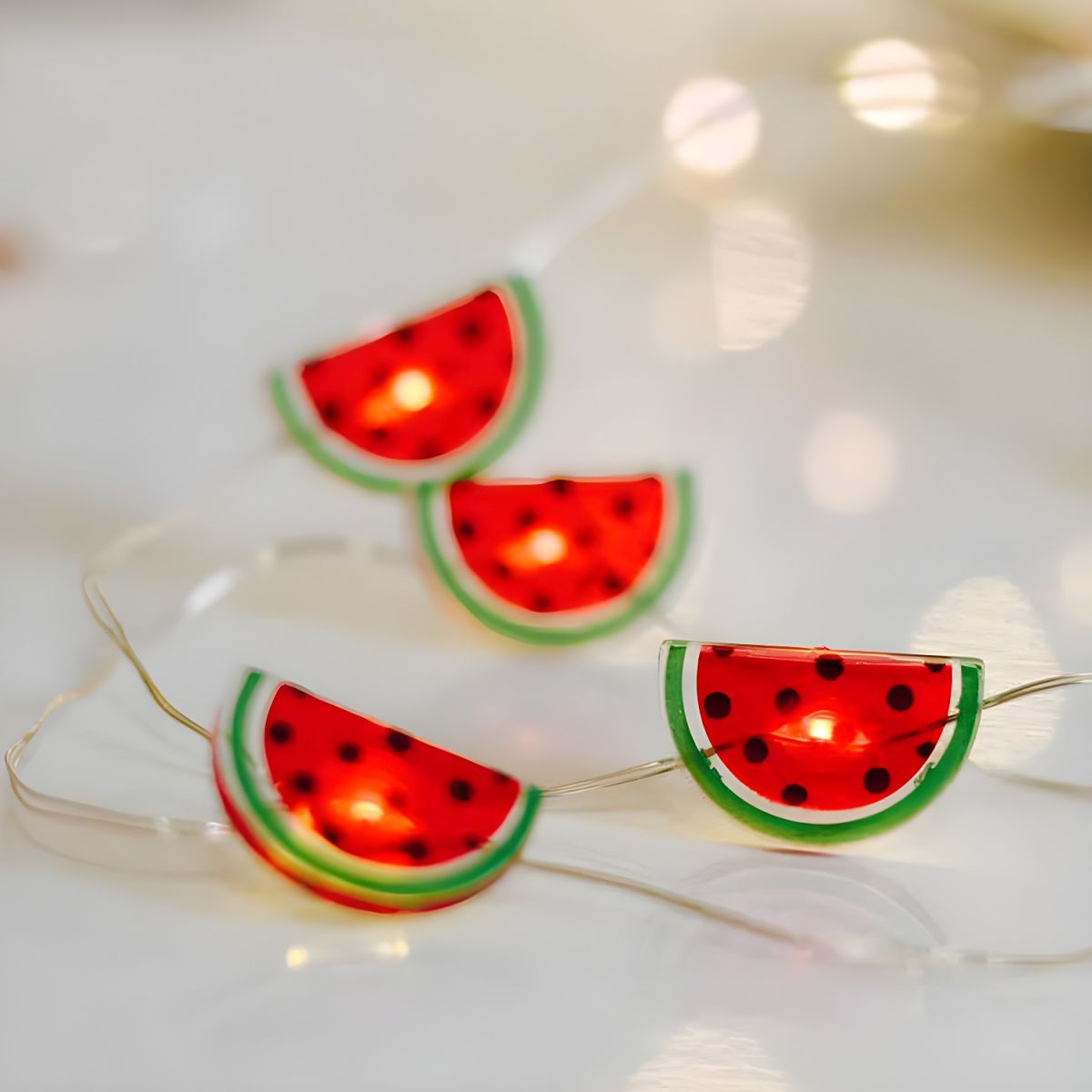 10m Watermelon Party Light Contemporary Plastic 100 Bulbs Red Battery/USB LED String Lighting