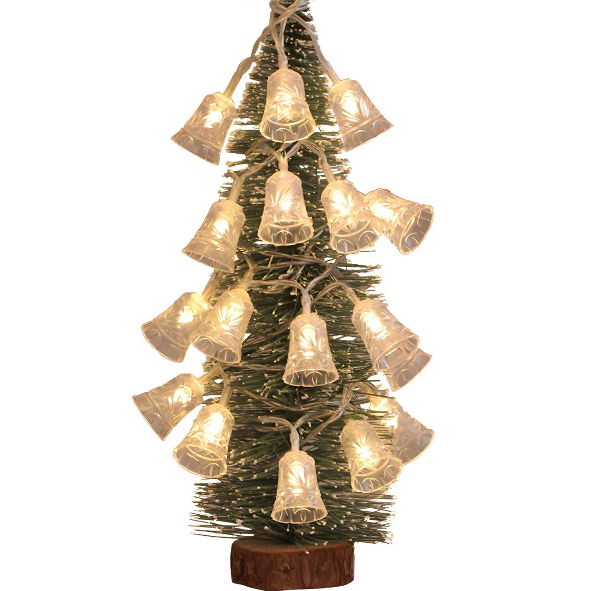 Bell Plastic LED Christmas Light Modernist 20/40/80 Bulbs Clear String Lighting in Warm/White/Multi Color Light. 8.2/16.4/32.8 Ft