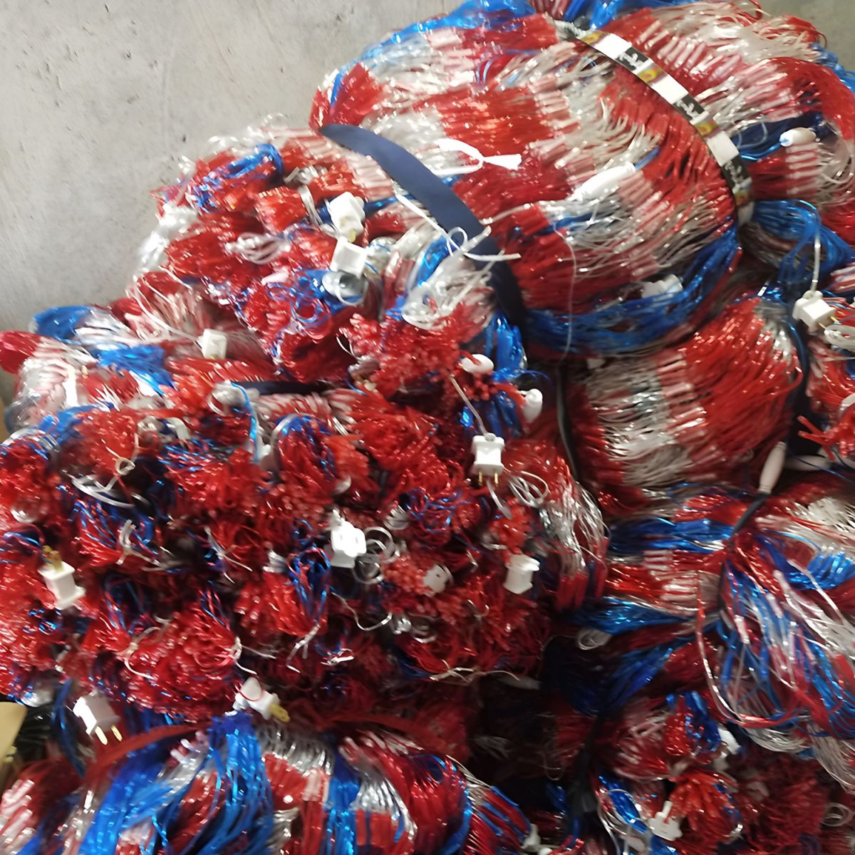 Red and Blue Flag Net String Light Decorative Plastic Solar LED Festive Light for Outdoor