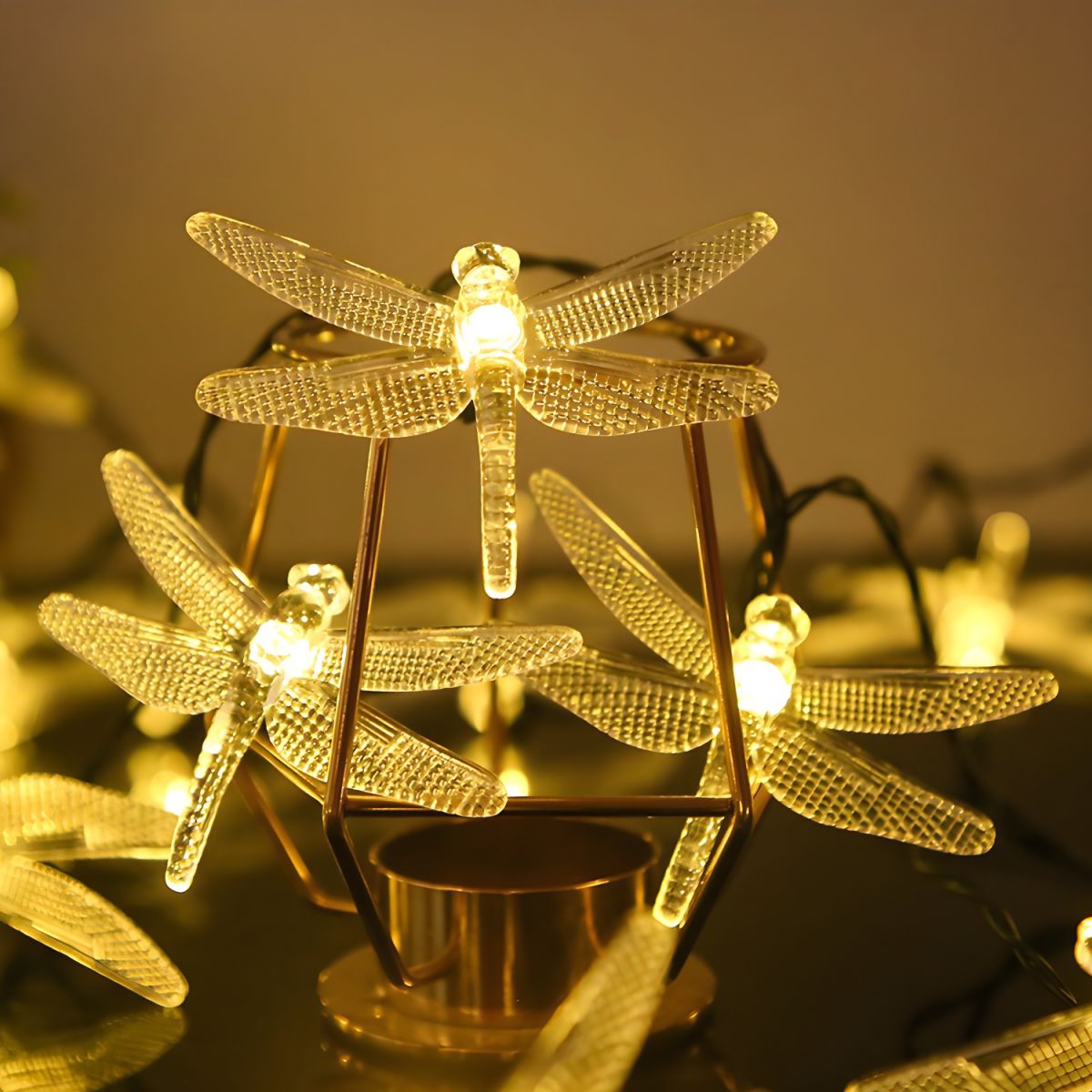 Dragonfly Solar String Light Nordic Style Plastic Outdoor Landscape Light