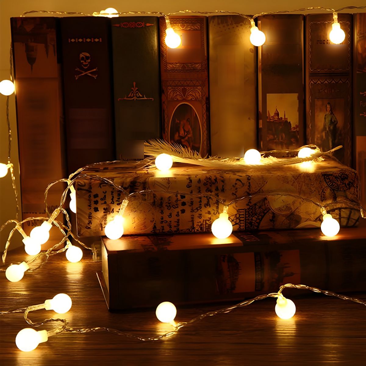 Modern Creative LED String Lights Copper Line Decorative Lamp with Plastic Shade