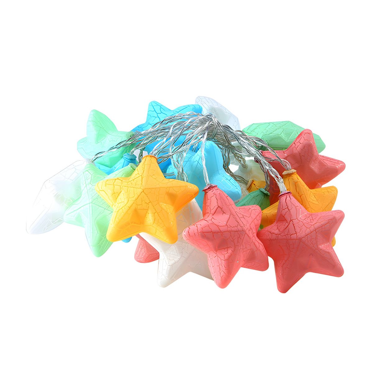 Pentagram LED String Light Modern Plastic 20/40 Heads Restaurant Christmas Lamp in Yellow/Blue-Pink-Yellow. 3/6 M