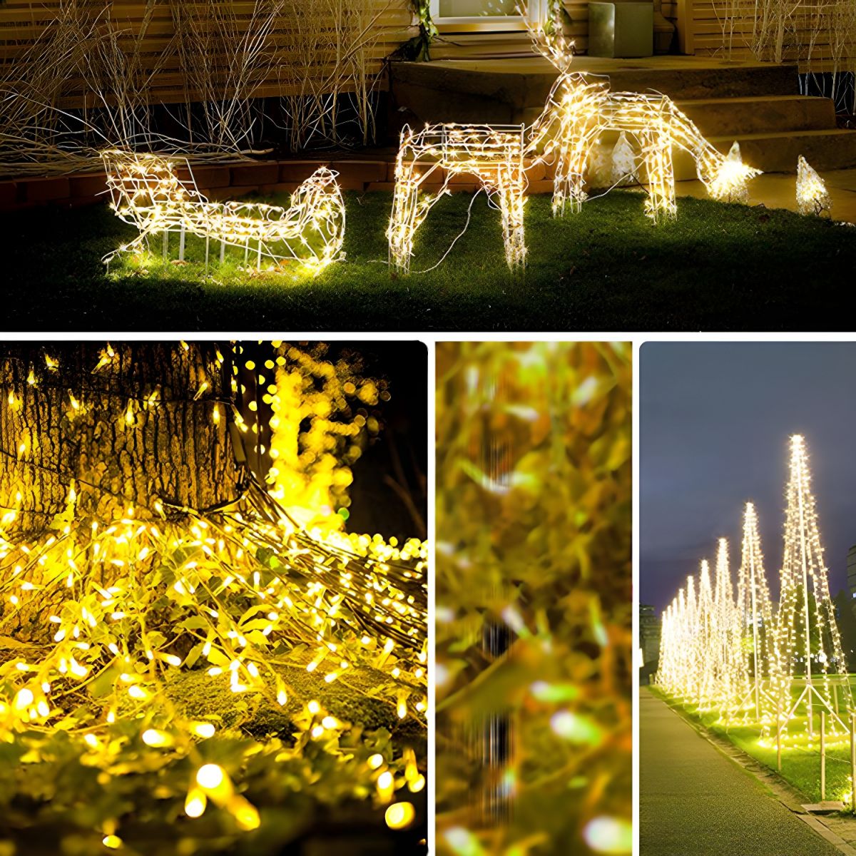 Wrapped Tree Light Artistic Copper Wire Clear Waterproof Solar LED String Lighting